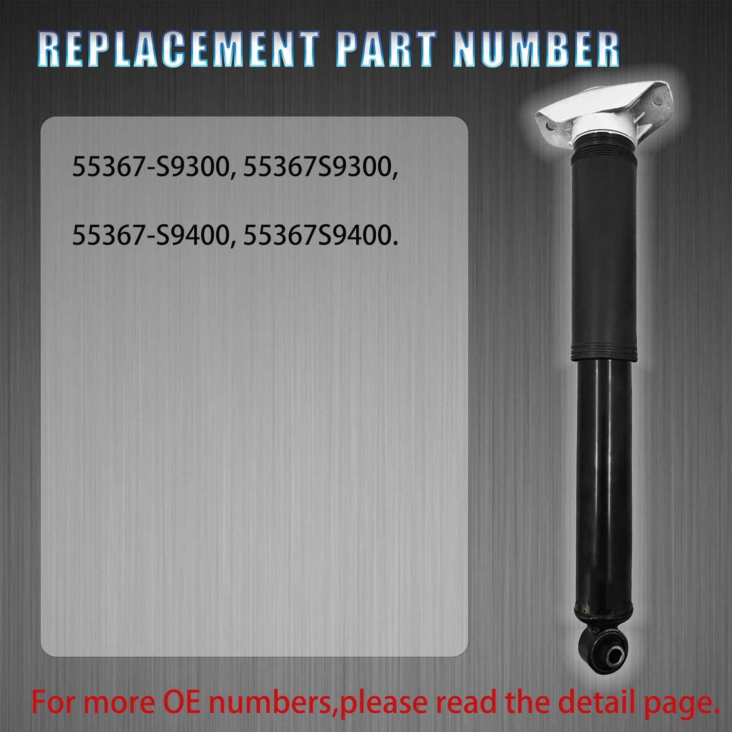 55367-S9300 2PCS Rear Shock Absorbers Struts Assembly .Compatible with Hyundai Palisade 2020 2021 2022 3.8L V6.Replacement OE for 55367S9300 55367S9400