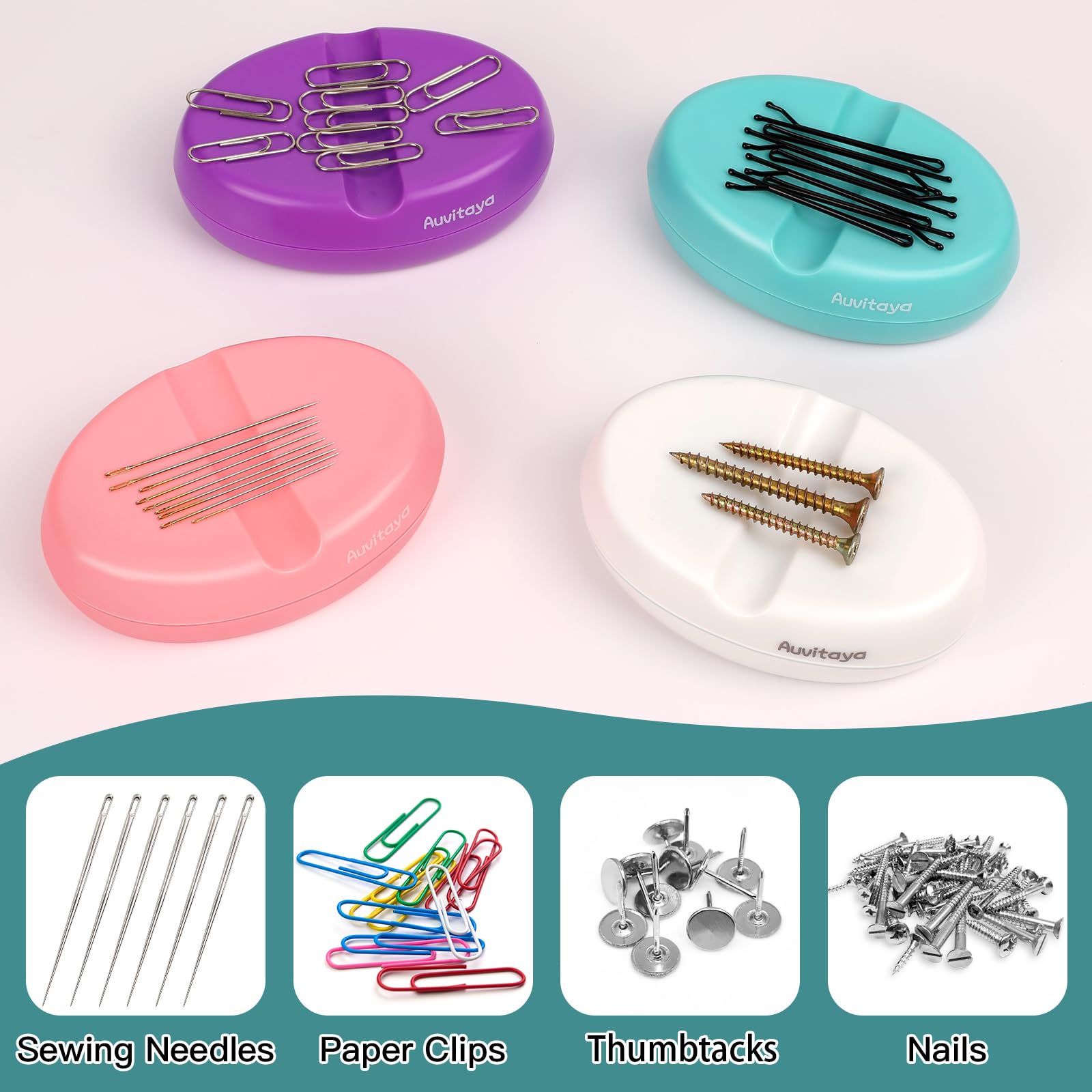 Soporte magnético para alfileres, cojines para coser, pin magnético fuerte, bonito organizador de agujas compacto, soporte para alfileres, soporte de clip de papel para acolchado, accesorios