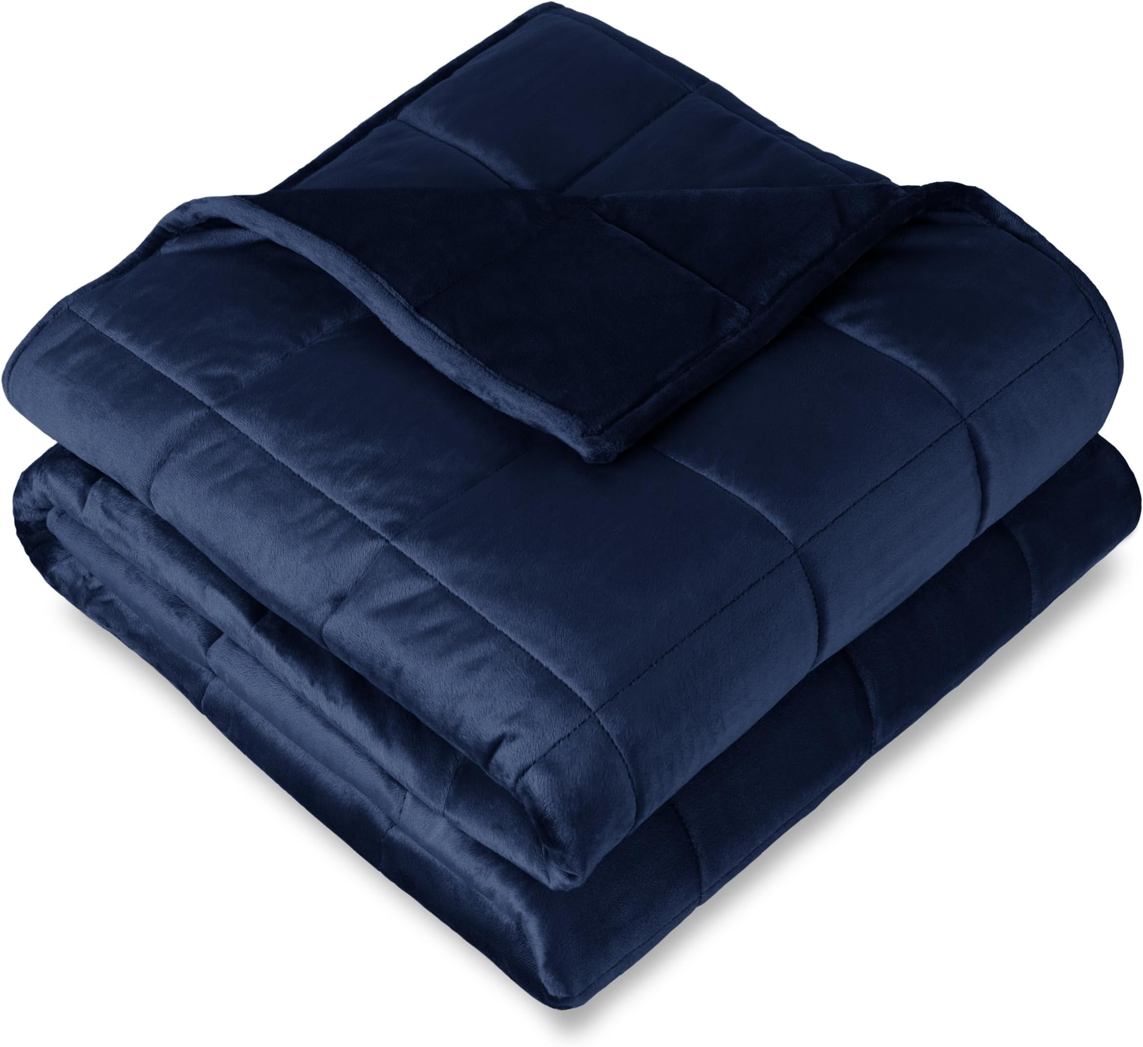 Bare Home Weighted Blanket for Kids 10lb (40" x 60") - Minky Fleece - Premium Heavy Blanket Nontoxic Glass Beads (Dark Blue, 40"x60")