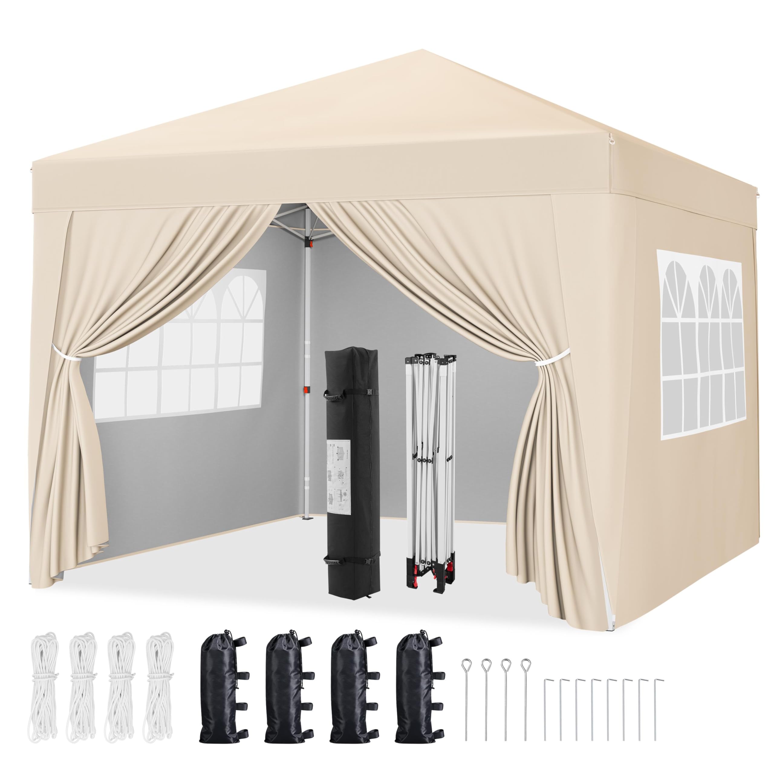 Yaheetech 10x10 Pop Up Canopy Tent in Beige