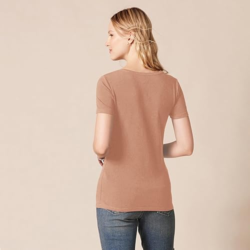 Vista 122 de Yaxa Essentials Women's Regular-Fit Short-Sleeve Crewneck T-Shirt