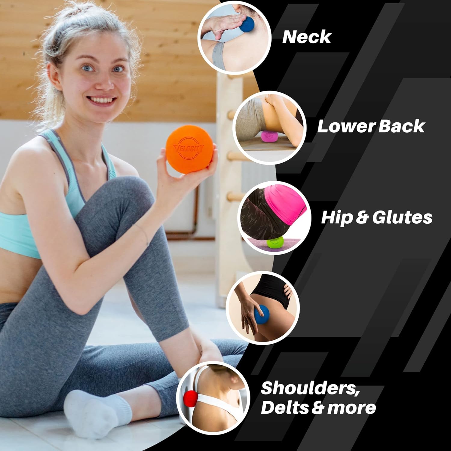Buy Velocity Massage Lacrosse Ball for Muscle Knots, Myofascial Release