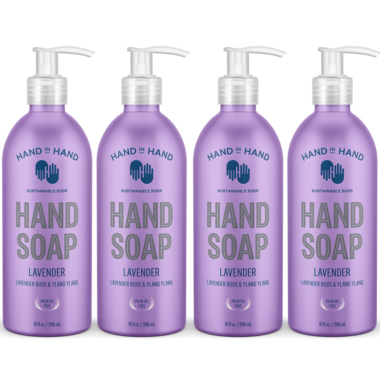 Nourishing Liquid Hand Soap, 10 Fl Oz, Lavender Buds & Ylang Ylang, Lavender Scent, 4 Pack