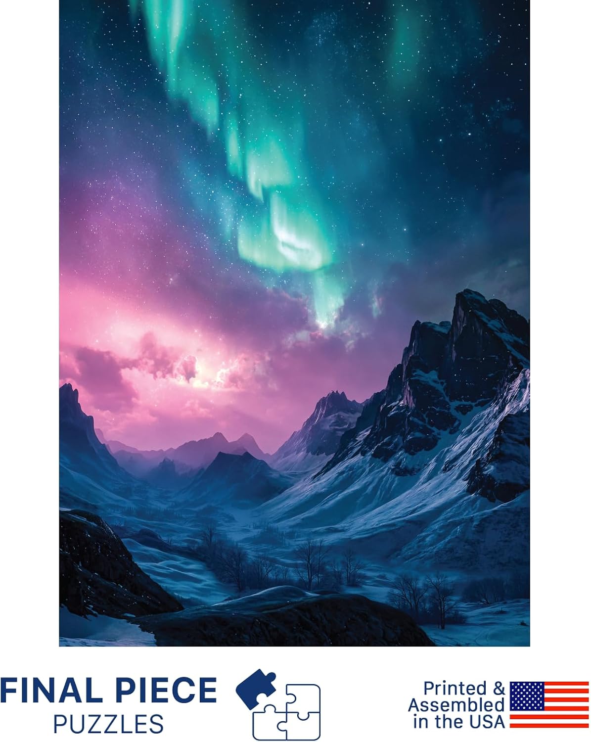 Arctic Aurora (#7) – 1000 Piece Jigsaw Puzzle for Adults | Premium European Blue Board | Satin Low-Glare Finish | Ribbon Cut | Bonus Poster | Display-Worthy Box | Printed in USA | Final Piece Puzzles