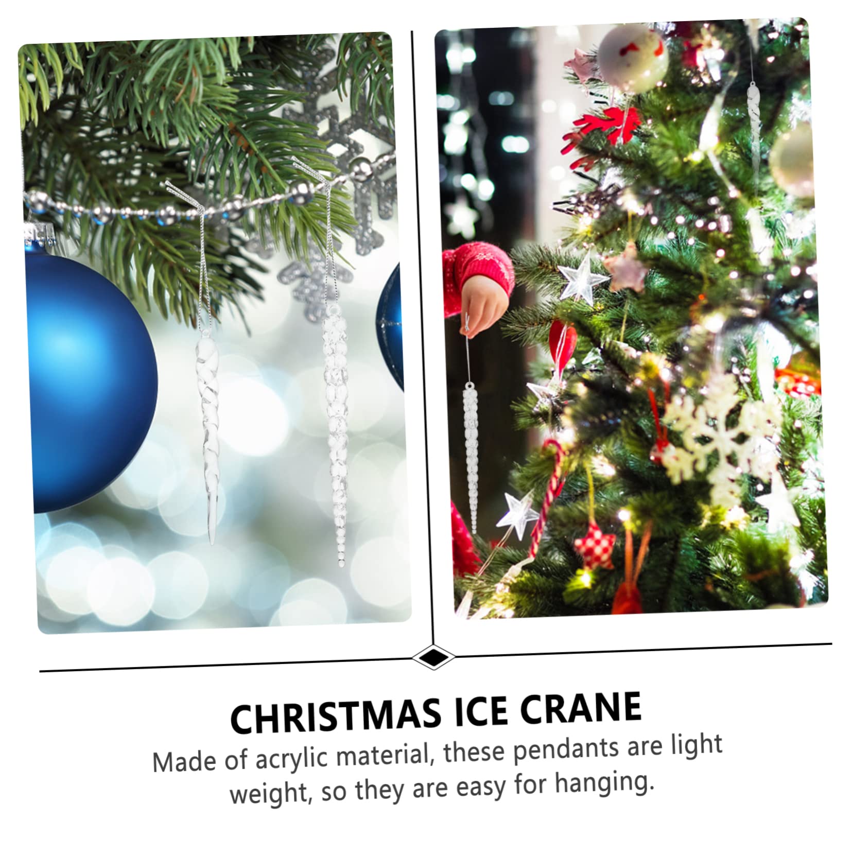Cabilock 2 Sätze Weihnachtsbaum Eiszapfen Dekorationen Akryl Anhänger Für Festliche Weihnachtsfeiern Längen Party Supplies Für Weihnachtsbaum Und Hausdeko Stück * 2
