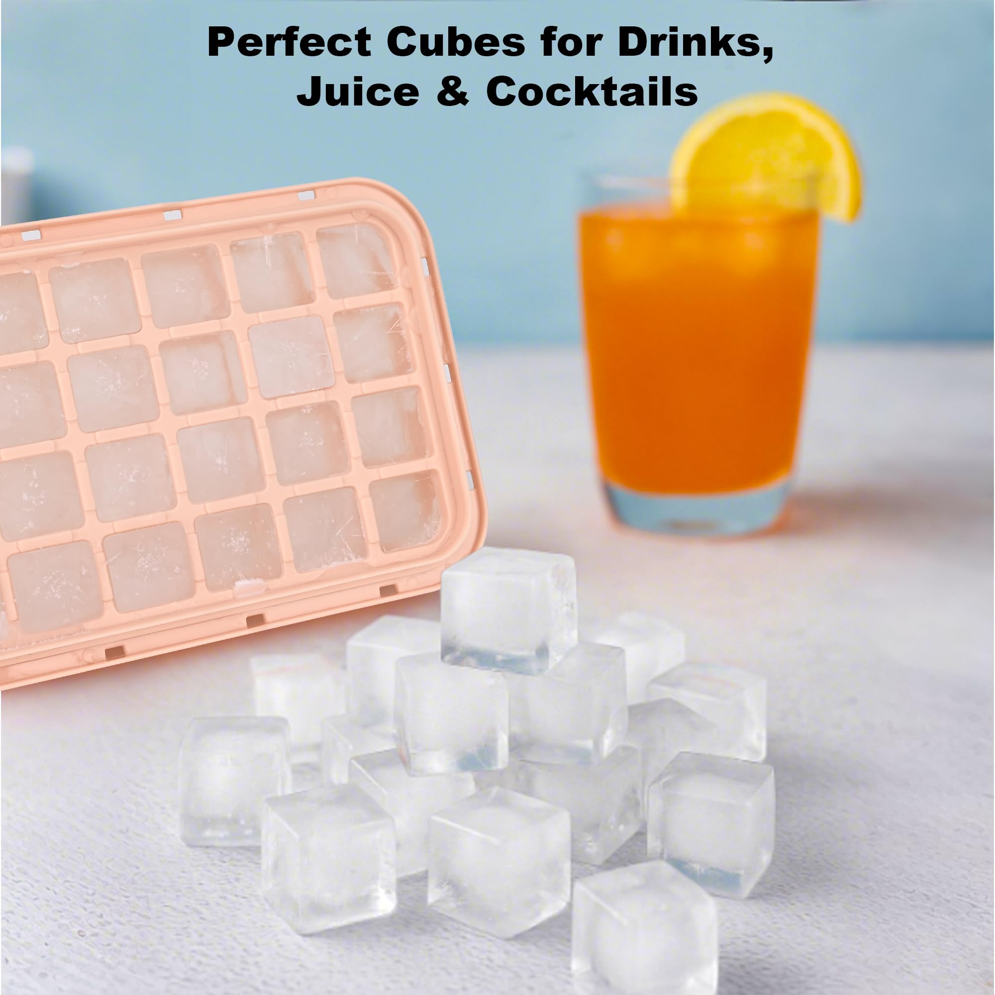 Ice Cube Tray with Lid and Bin, BPA Free Ice Maker for Freezer - 64 Grids Layerable Ice Cube Molds with Scoop & Container - Easy Release Ice Tray for Drinks, Cocktails, Whiskey, Mini Ice Cube Maker - Image 3