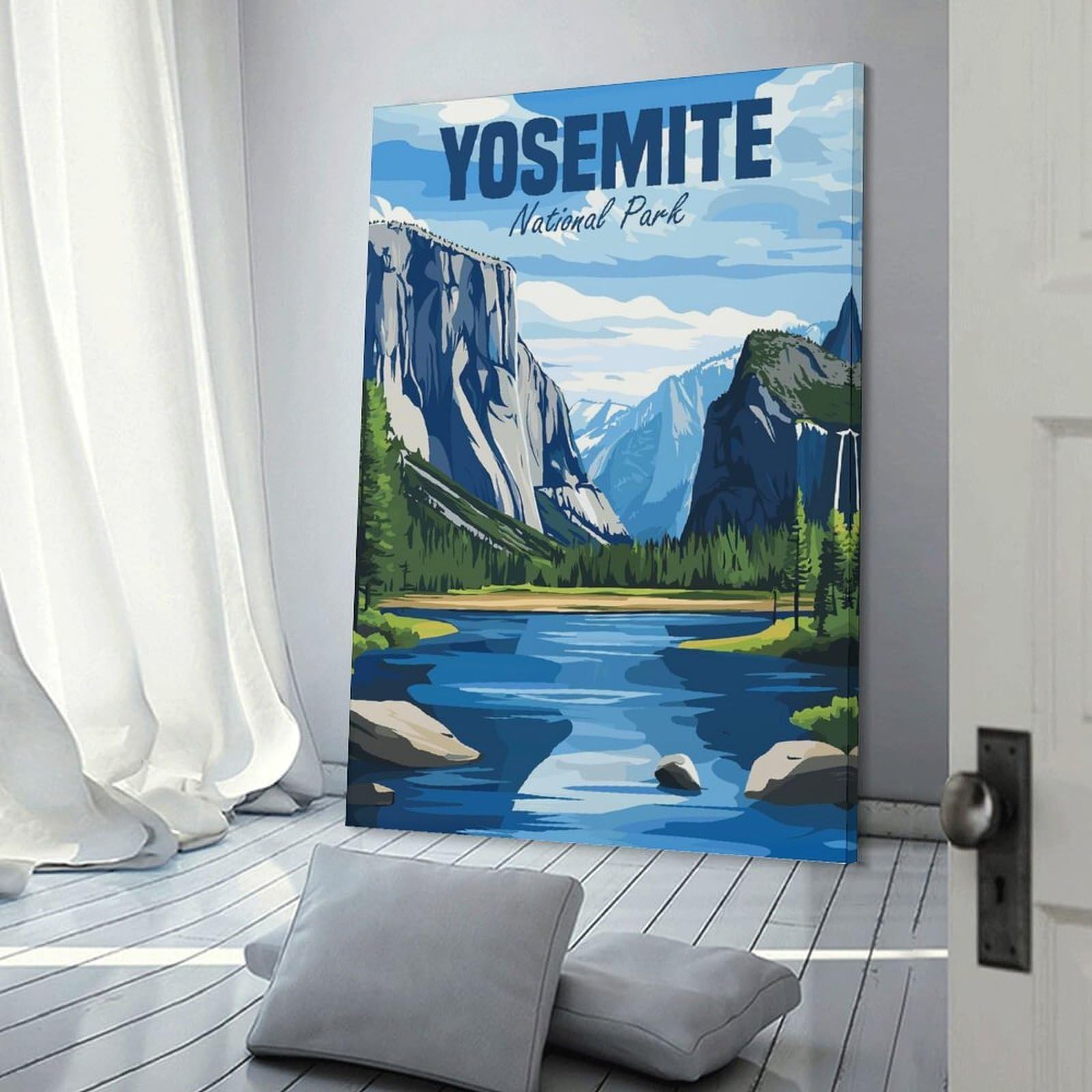 Junmoney Frame-Style-15 Yosemite National Park (2) Canvas Wall Decor, 24X36inch(60X90cm), For Lounge Decor, Bedroom Walls Or Flats, Eye Catching Artwork For Blank Walls