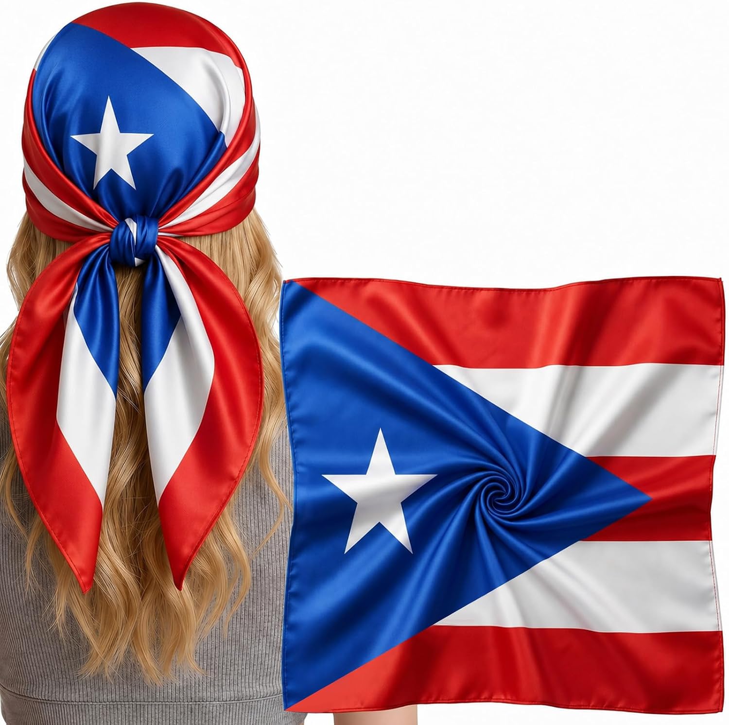 Head Scarf for Women - Fashion Silk-Like Neck Bandana Hair Wrap, Large Square Headscarf for Gift 27.5 x 27.5 inches