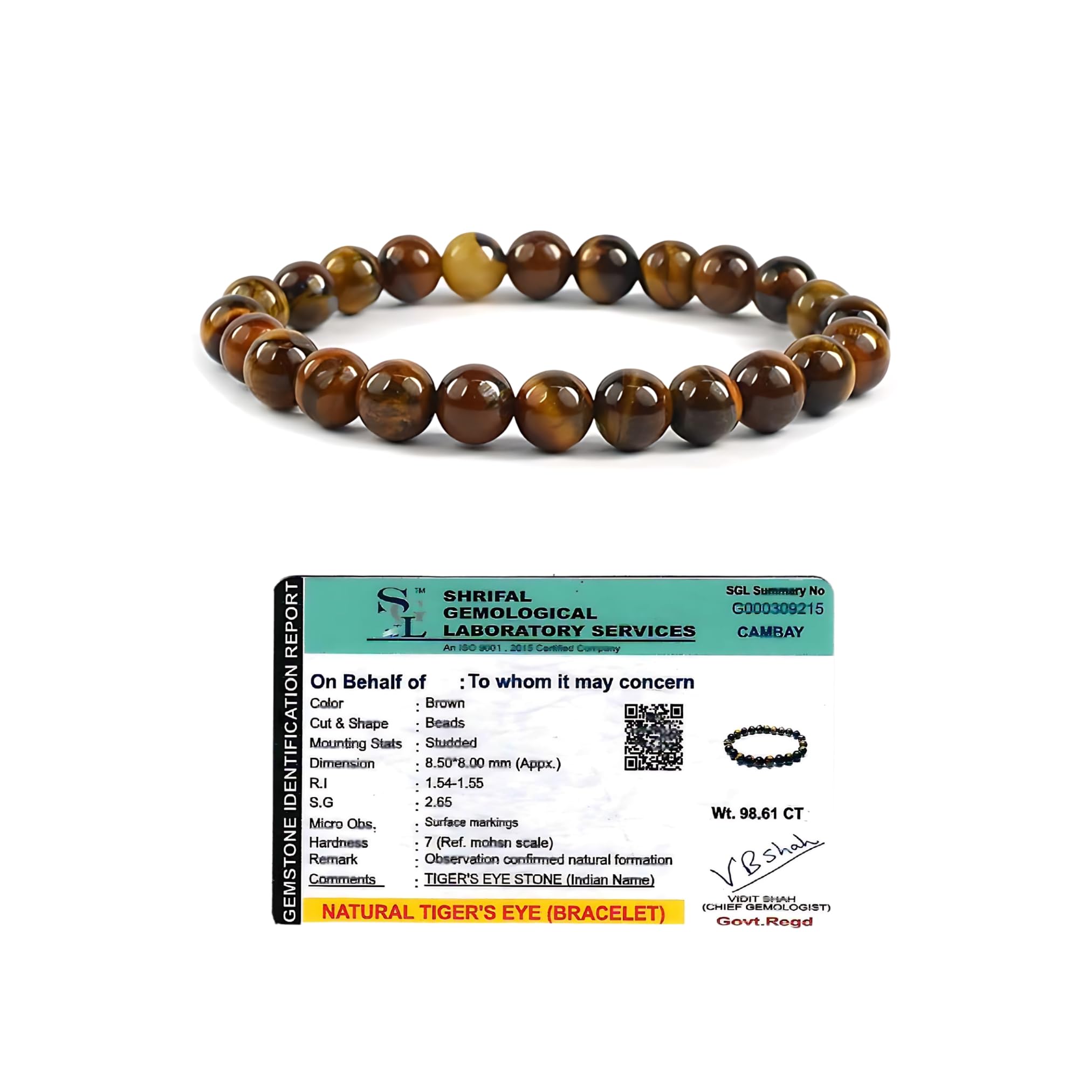Ikka Jewels Authentic Tiger Eye Bracelet for Men & Women - Aligns Body, Mind & Soul - Improves Financial Status - Genuine 8mm Certified Beads (B0DCGDWDSF) Amazon Price History, Amazon Price Tracker
