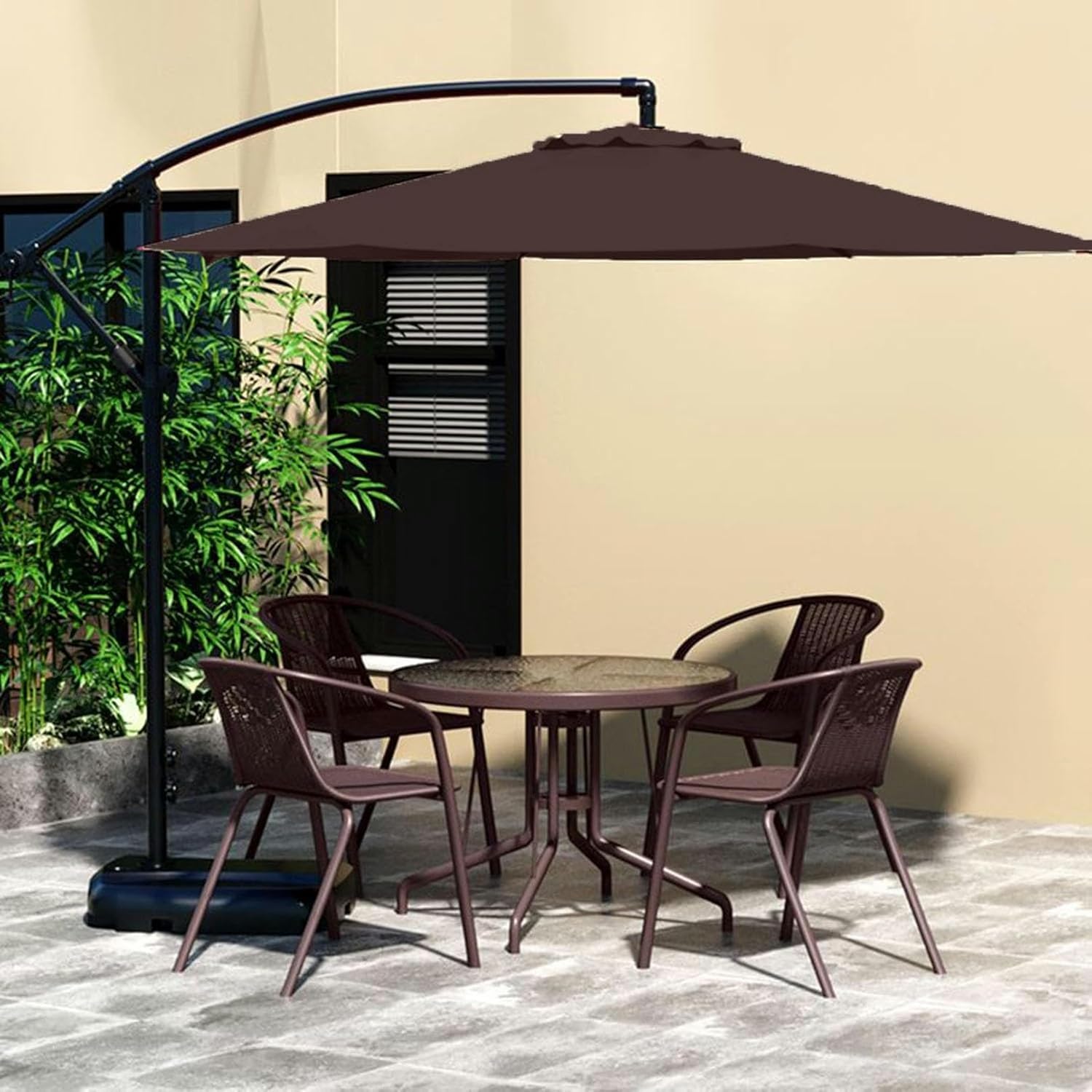 2.0m 2.7m 3.0m Replacement Parasol Canopy Garden Parasol Sunshade Fabric Cover patio umbrella Replacement Canopy Outdoor Sun Umbrella Replacement Cloth 6 Ribs/8 Ribs, Coffee