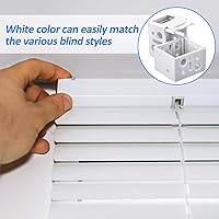Vista 5 de Jetec 2 piezas de 1 pulgada Mini soportes ciegos de plástico blanco perfil caja montaje ventana persianas soporte barandilla