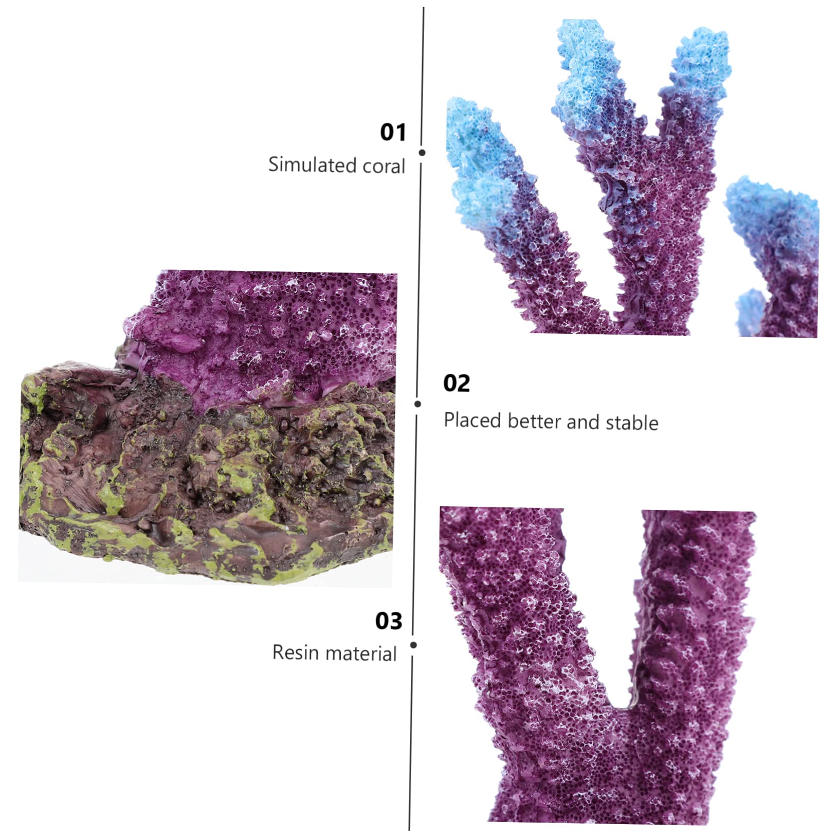 COLLBATH Adornos Falsos De Coral Decoración De Roca Plantas Artificiales Acuario