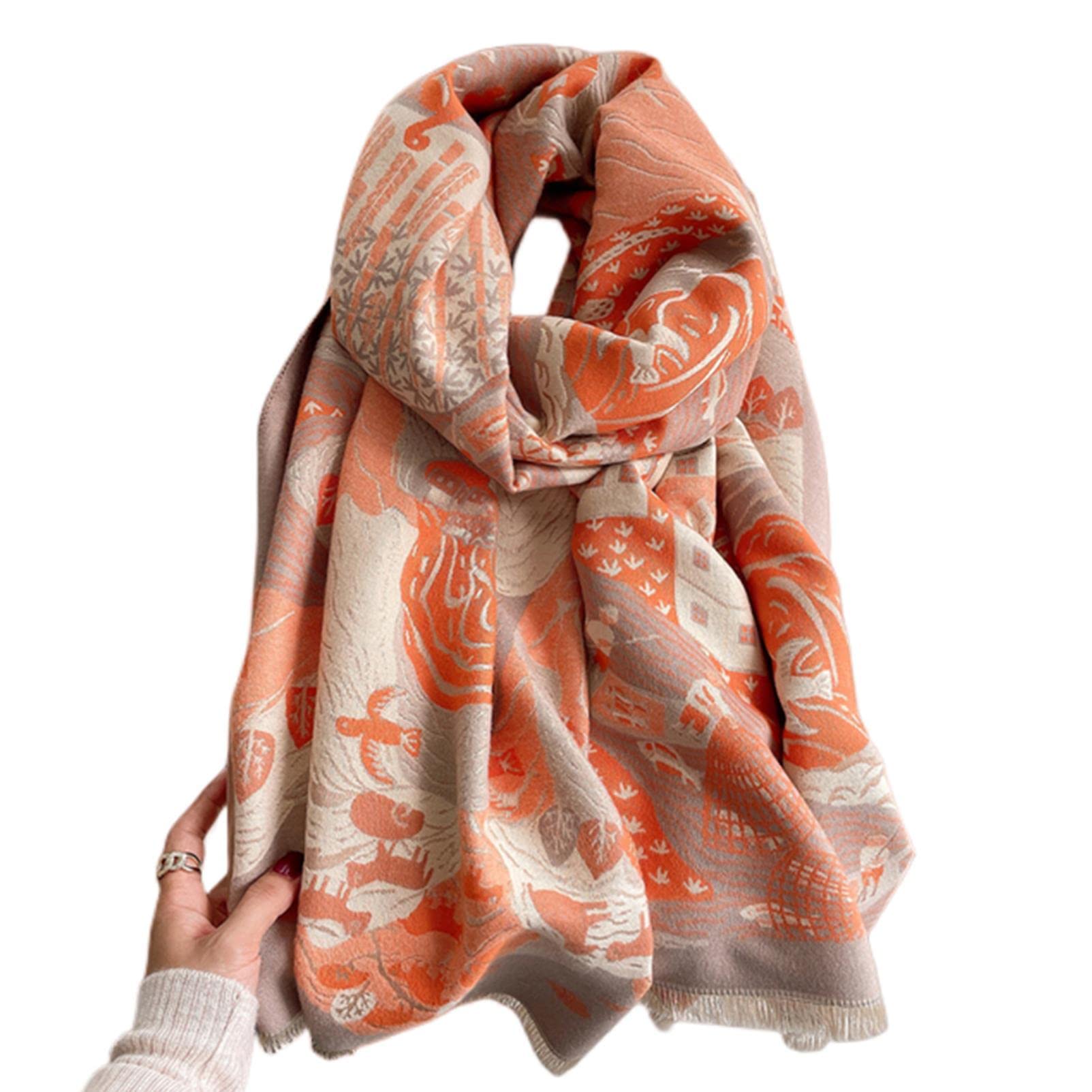 URYYRIT Foulard Écharpe Cachemire Chaude Dames Imprimer Un Châle De Couverture Hivernale Épaisse Et Envelopper Pashmina 180 * 65 Cm Femmes-Wyt19-4