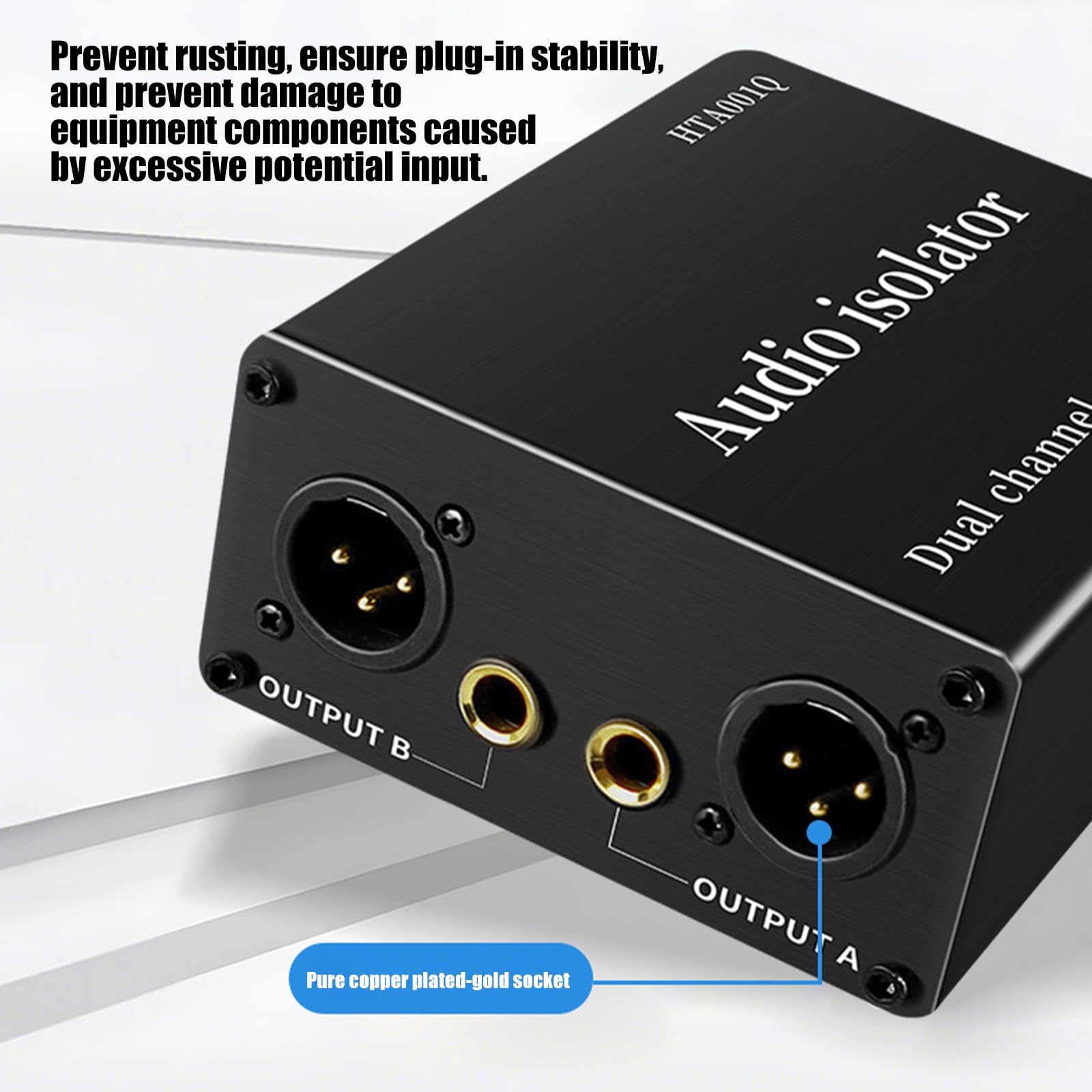 Alluminio XLR 6.35mm Music Isolation Box Music Ground Looping Isolatore per suono pulito in e uso palcoscenico Divisore audio dal vivo