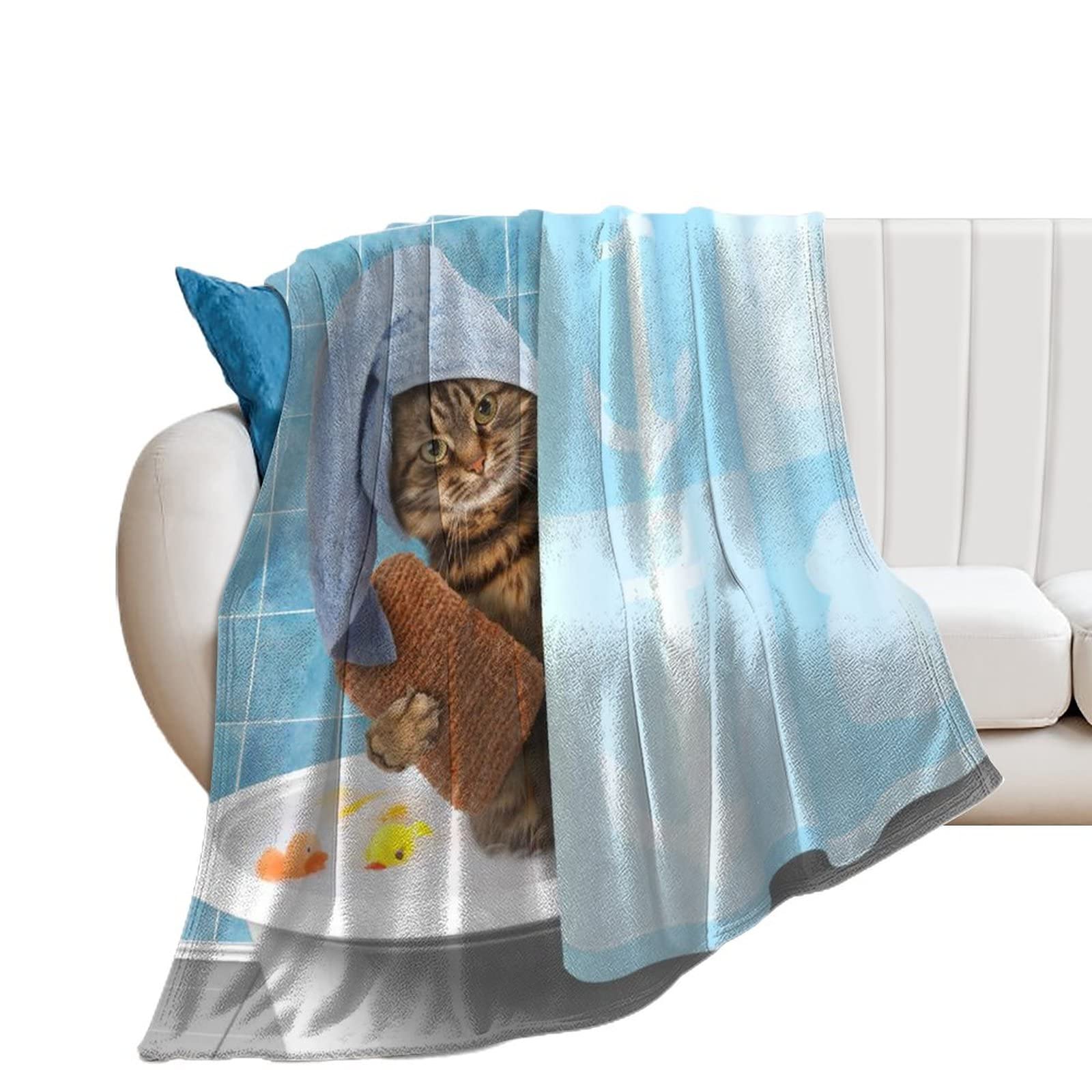 Couverture polaire chat plaid haut de gamme pour lit et canapé 100x130cm