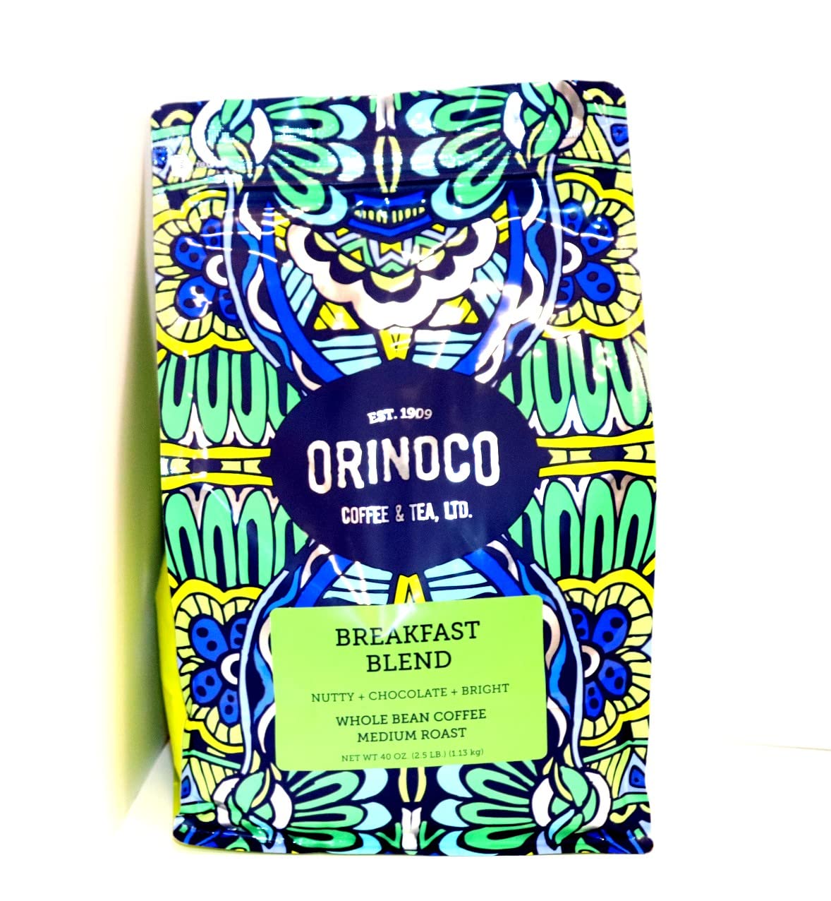 Orinoco Coffee and TeaOrinoco Breakfast Blend 2.5lb bag, Medium Roast, Whole Bean Coffee 100% Arabica Beans