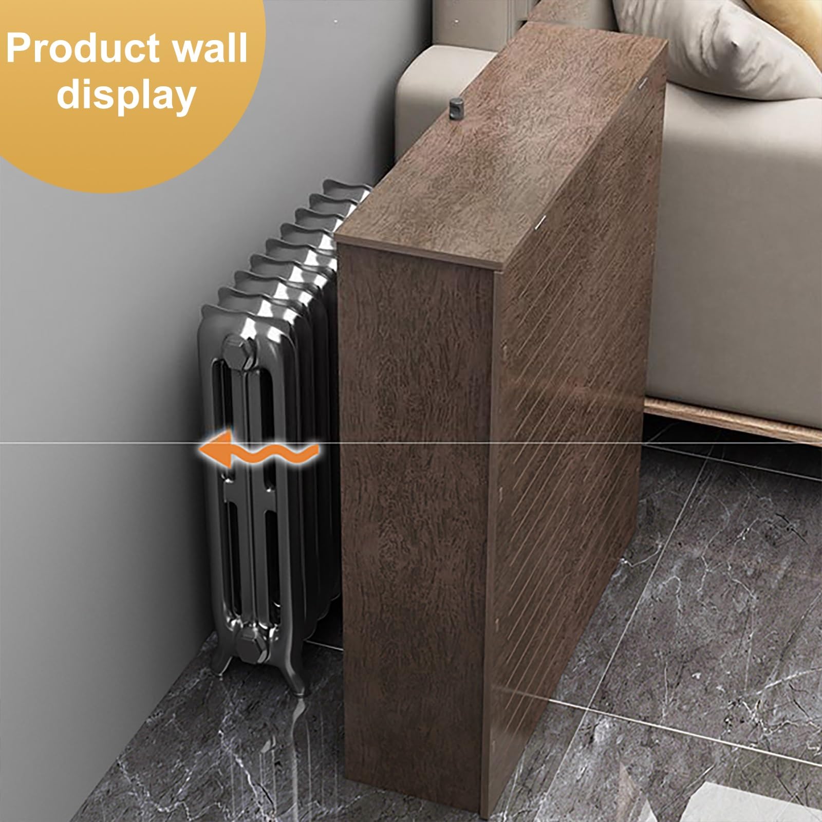 Generico Copertura e mensola per radiatore ventilato - Mobiletto riscaldante Decorativo per la casa, Facile da Montare per Soggiorno/Camera da Letto/Cucina - Design Sicuro Contro Il Vapore (60x80x20
