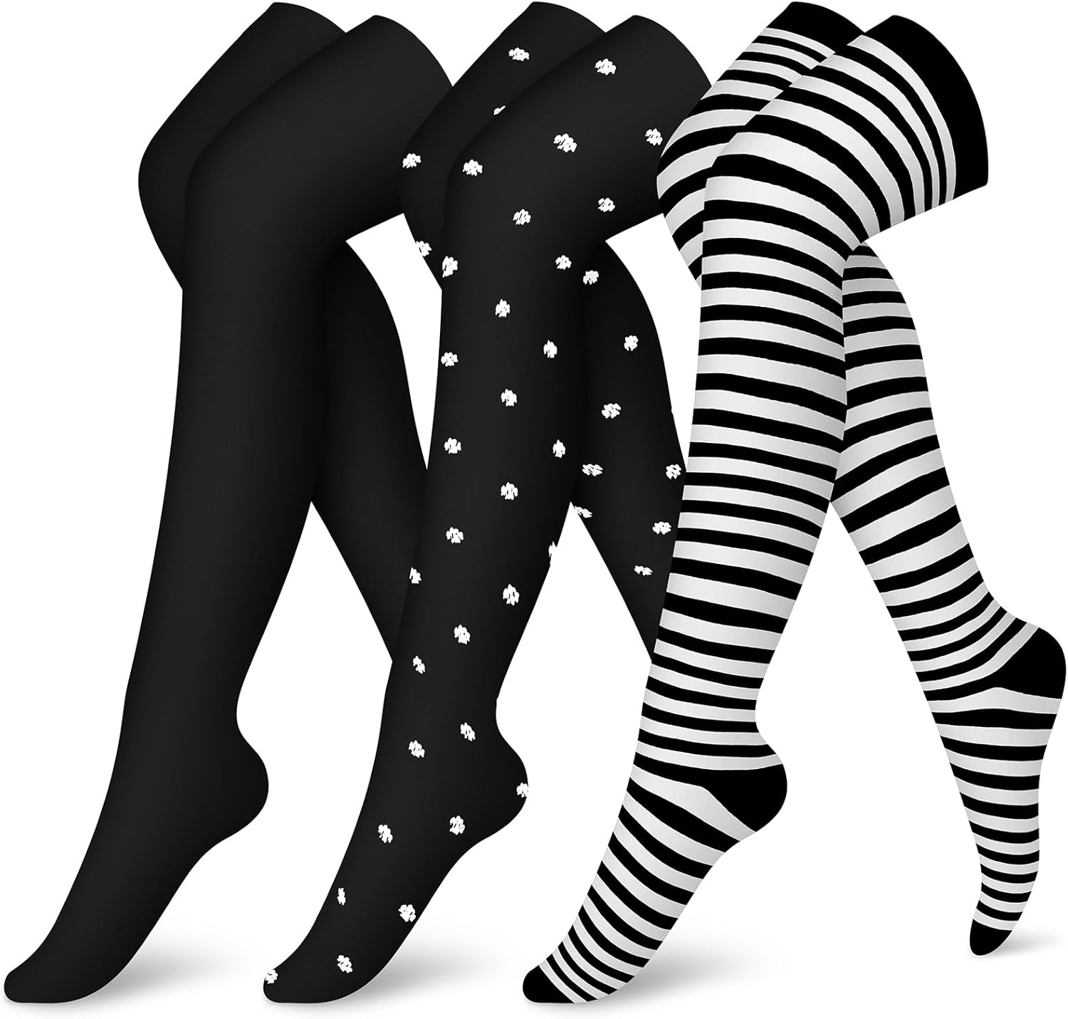 CHARMKING Compression Socks (3 Pairs) Knee High Compression Sock for Women & Men Stockings for Running, Cycling,Athletic