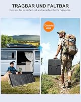 ELECAENTA 120W kihajtható ETFE HPBC hordozható napelemes töltő USB-C PD60W QC3.0 DC XT60 Anderson fekete napelem kültérhez 7