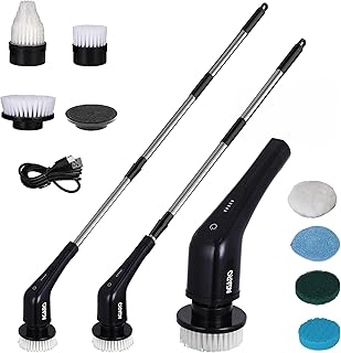 AGARO Royal Electric Spin Scrubber, Cleaning Brush Scrubber for Home, 400RPM/Mins - 8 Replaceable Brush Heads - 90Mins Wor...
