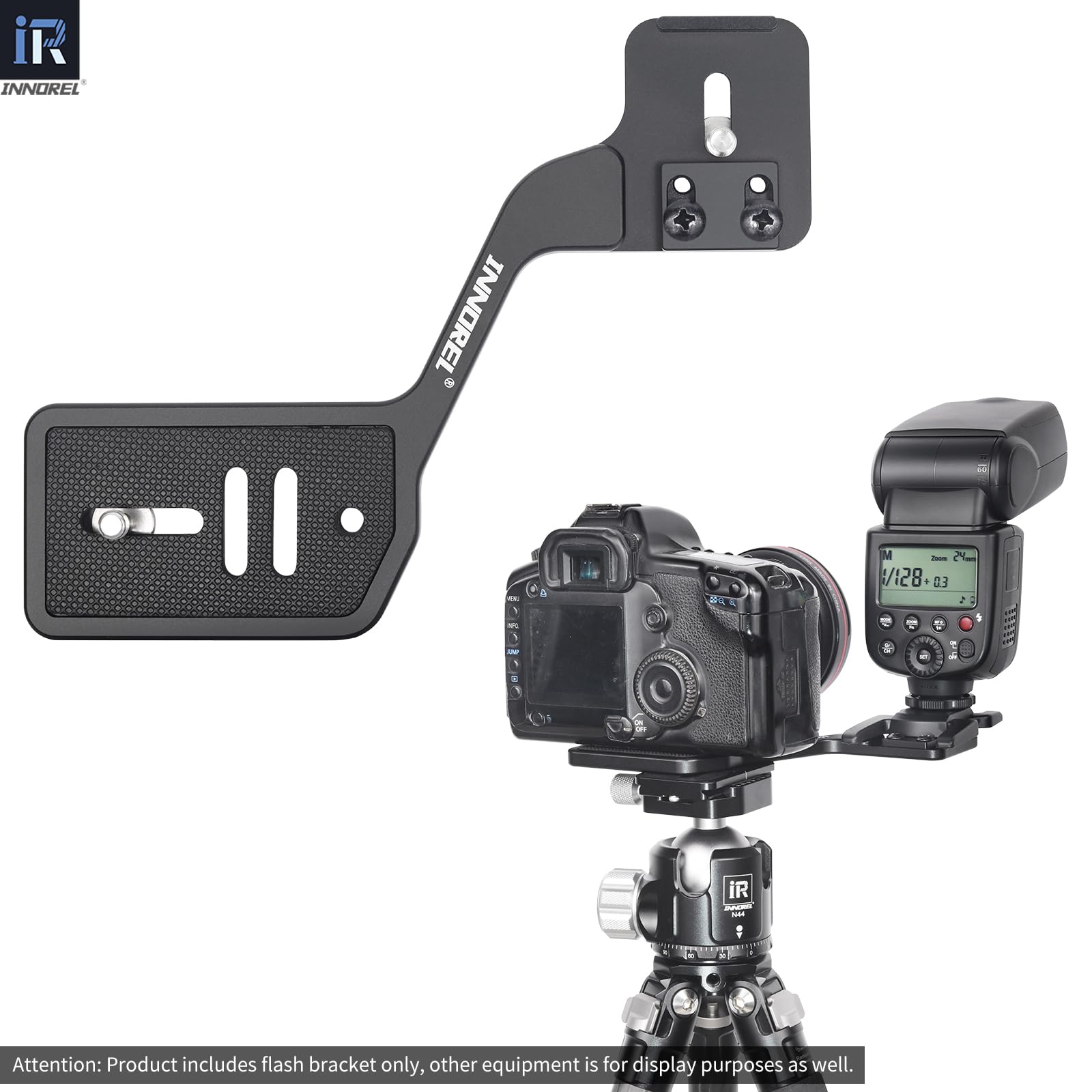 INNOREL Kamera Taschenlampe Stativ Halterung Professionelle multifunktionale tragbare Universal Aluminium Halterung mit Dual 1/4" Schraube Halterung Für Kamera Stand Shooting LED Licht Stand Mikrofon