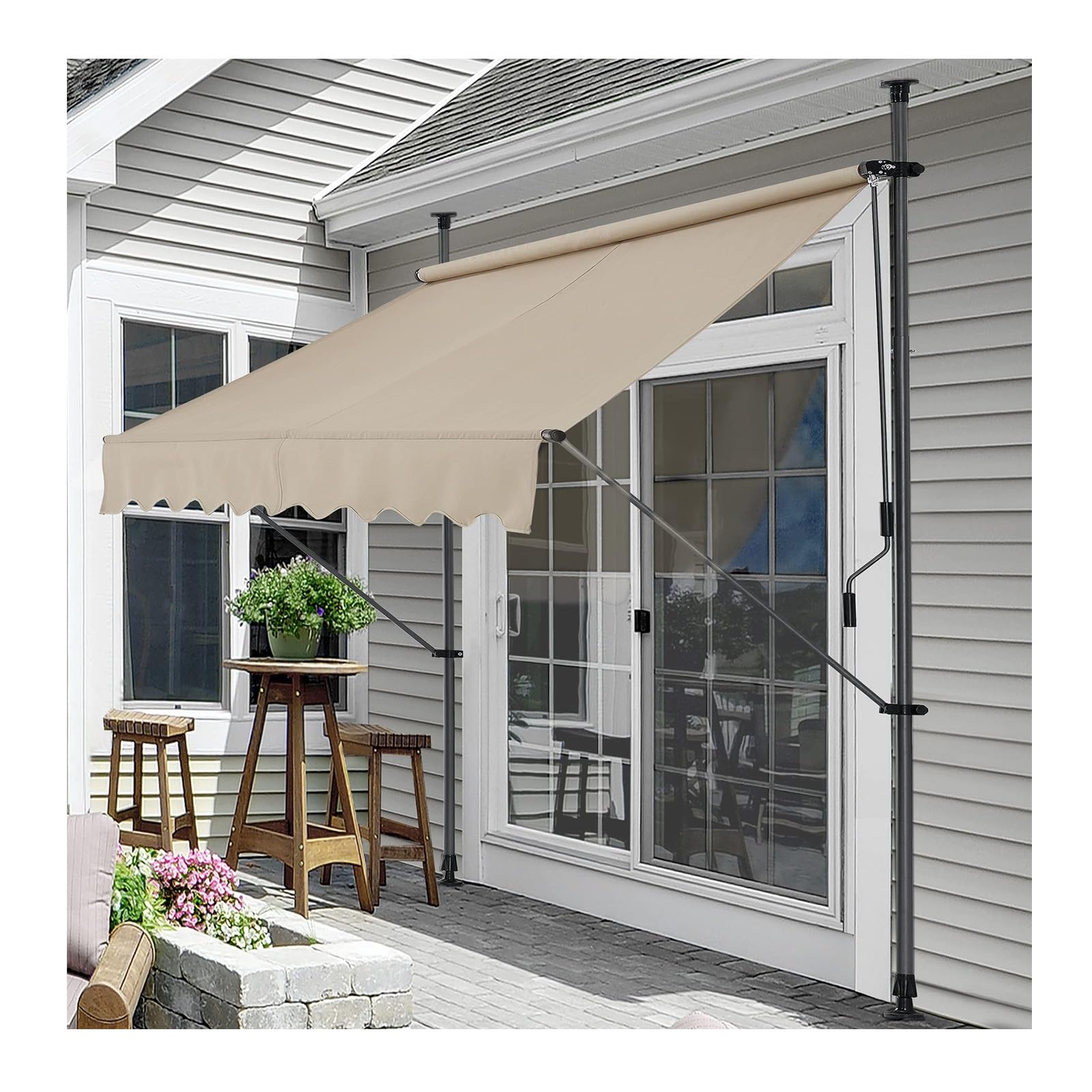 Store de terrasse rétractable de 3m de large pour protection solaire extérieure