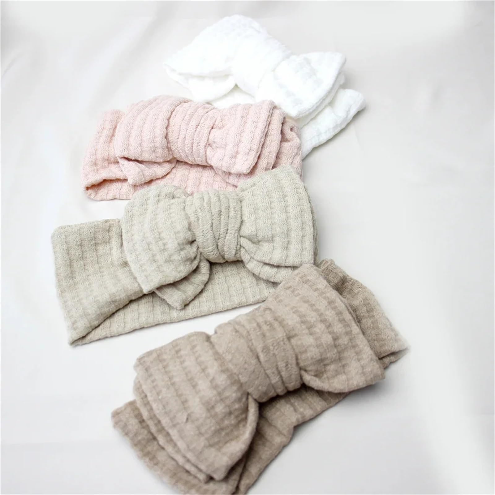 2/3/4 Stück gestricktes warmes Stirnband Winterstrick Twist Bow Stirnbänder Breiter Turban Doppelschleife Headwrap Für Damen(4pcs)