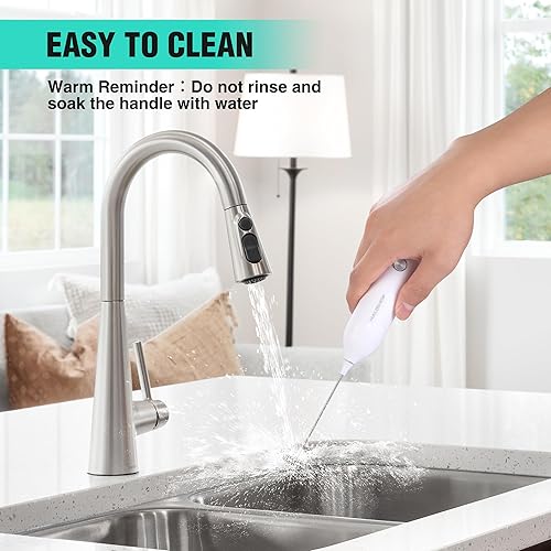 Miniatura 7 de HAUSHOF Potente espumador de leche recargable, máquina de espuma eléctrica USB tipo C de mano para café con leche, capuchino, moca, macchiato,