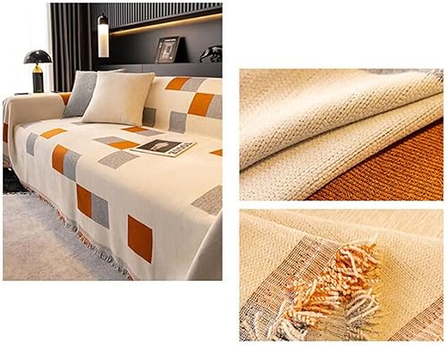 Miniatura 2 de Fundas de cojín para sofá de 3 cojines, 71 pulgadas de ancho x 134 pulgadas de largo, fundas universales para sofá con patrón cuadrado, funda de