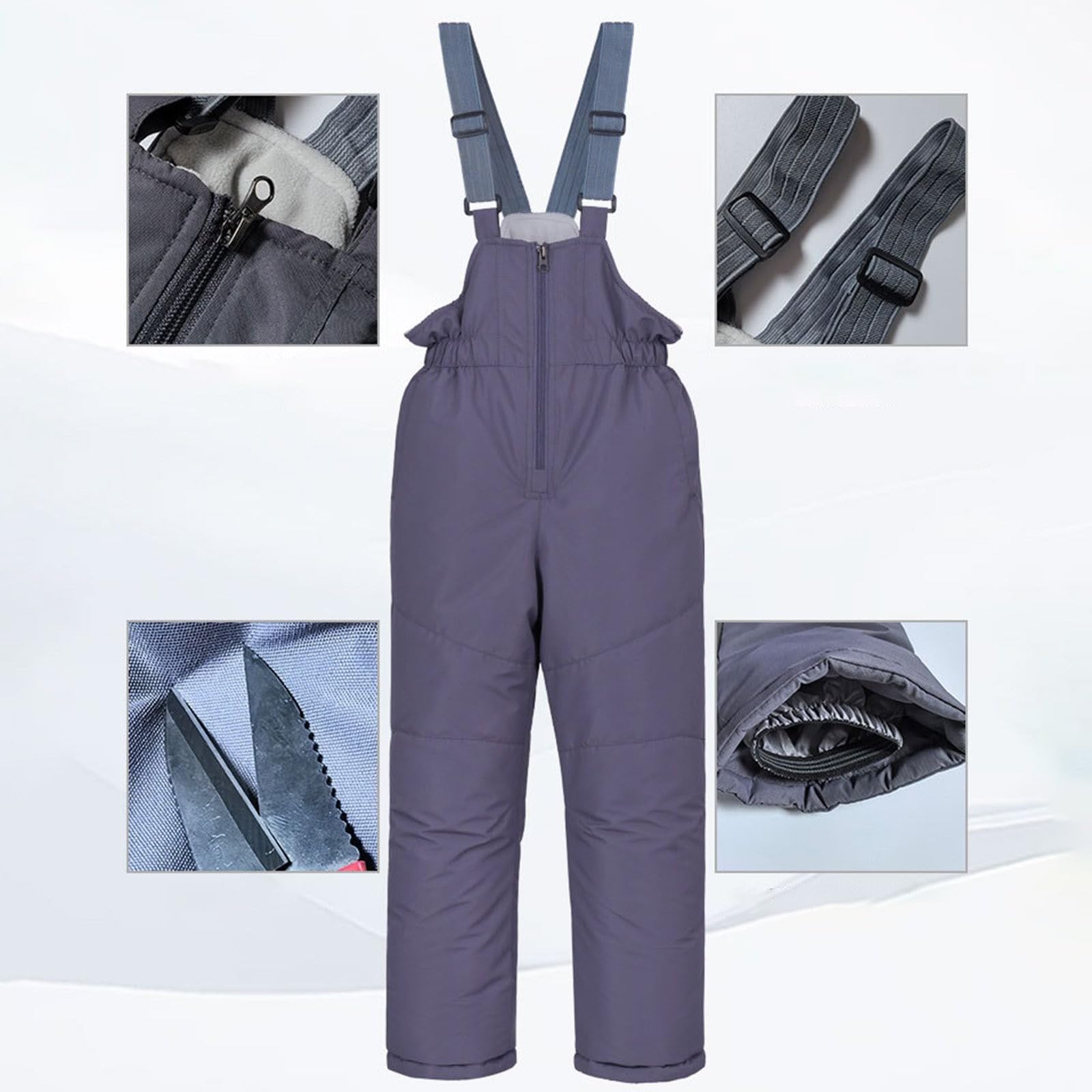 Trajes de esquí para niños y niñas, dos piezas para niños, abrigo cálido con capucha y pantalones de nieve, impermeable, resistente al viento, grueso, cálido, traje de nieve para esquí al aire libre
