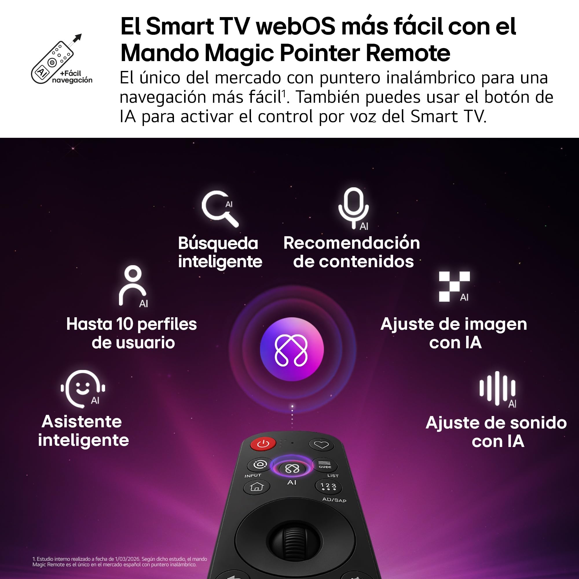 LG 85QNED72B6A - Smart TV QNED MiniLED AI 85" 4K Sin Reflejos 94%, 2026