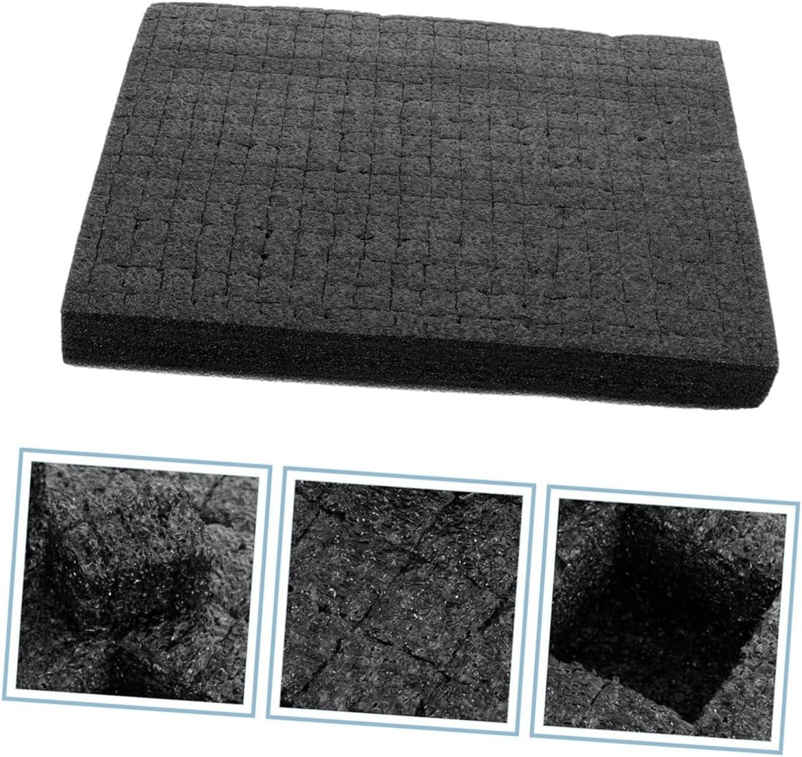 Black Grid Foam Sheet 500x300x30mm, Pick Apart Cube Foam Insert for Packaging, Transport Packing Liner and Shock Absorption Cushion for Case and Storage Protection