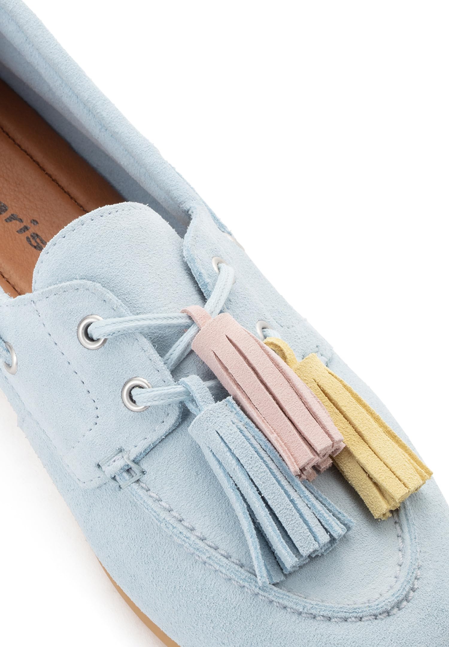 Tamaris Mocassini da donna in pelle 1-23610-46-895, scarpe da donna, colore azzurro