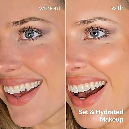 Vista 13 de Espray fijador de maquillaje facial Elizabeth Mott Thank Me Later para piel grasa. Espray de acabado mate, hidratante y ligero. Sin crueldad