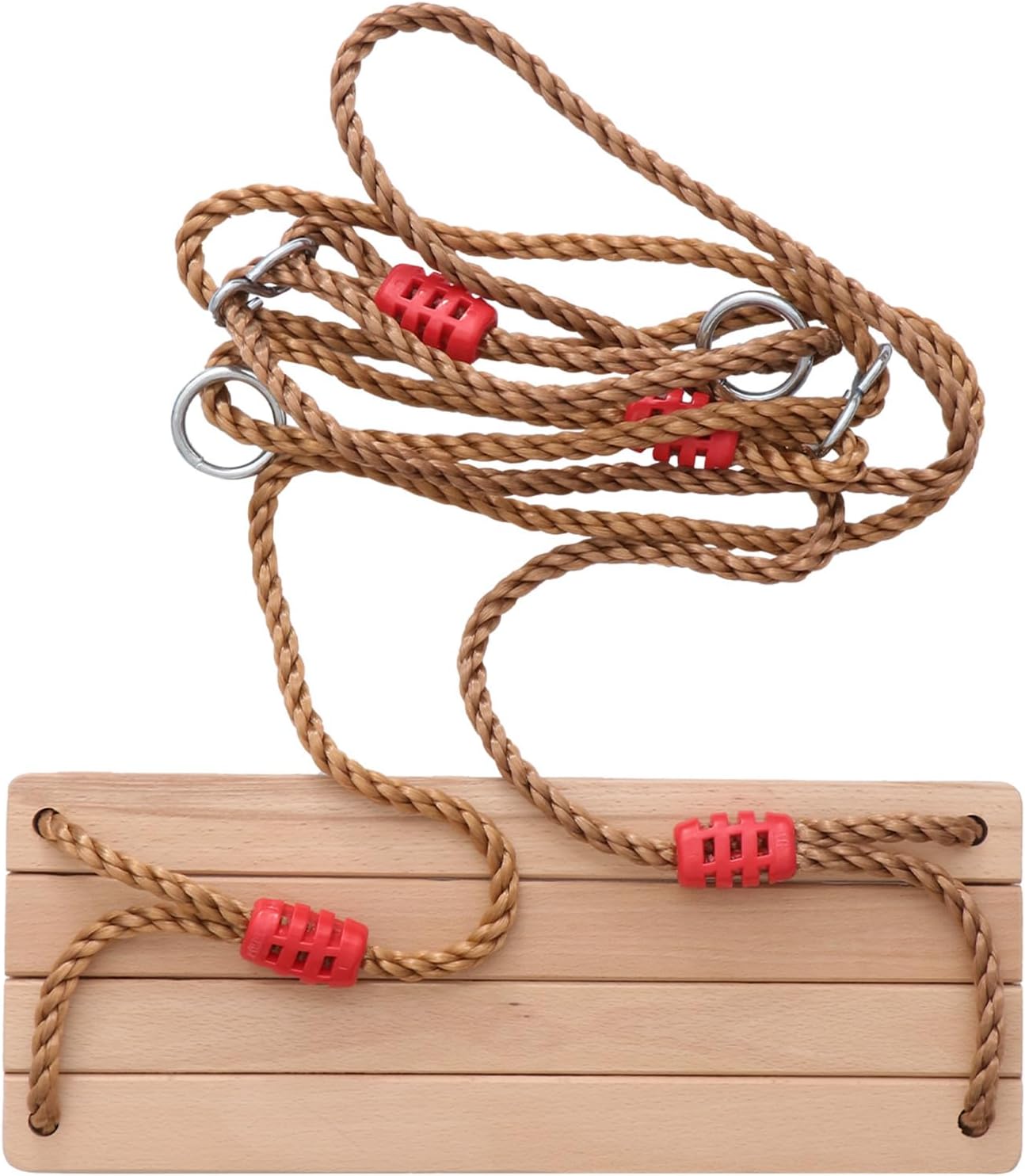 KICHOUSE Wooden Four-Board Swing for and Adults, Indoor Outdoor Recreation, Sturdy Natural Wood Seat for Backyard Play Sets