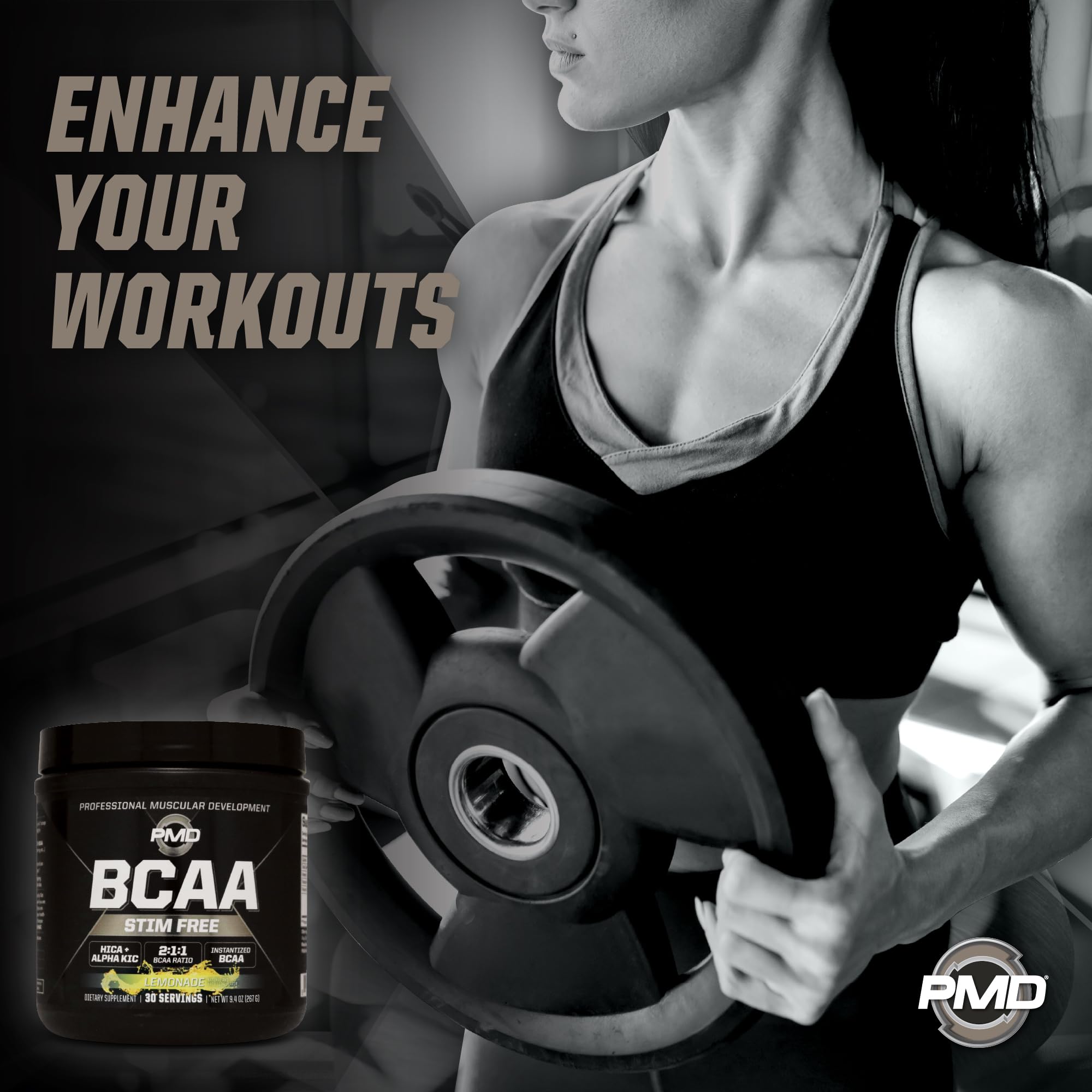 PMD Sports BCAA Stim-Free Amino Acids - Better Workout Performance, Enhanced Recovery, Daily Energy, Muscle Builder, and Muscle Sparing - BCAA Powder Drink Mix - Lemonade (30 Servings) — Amazon image 6