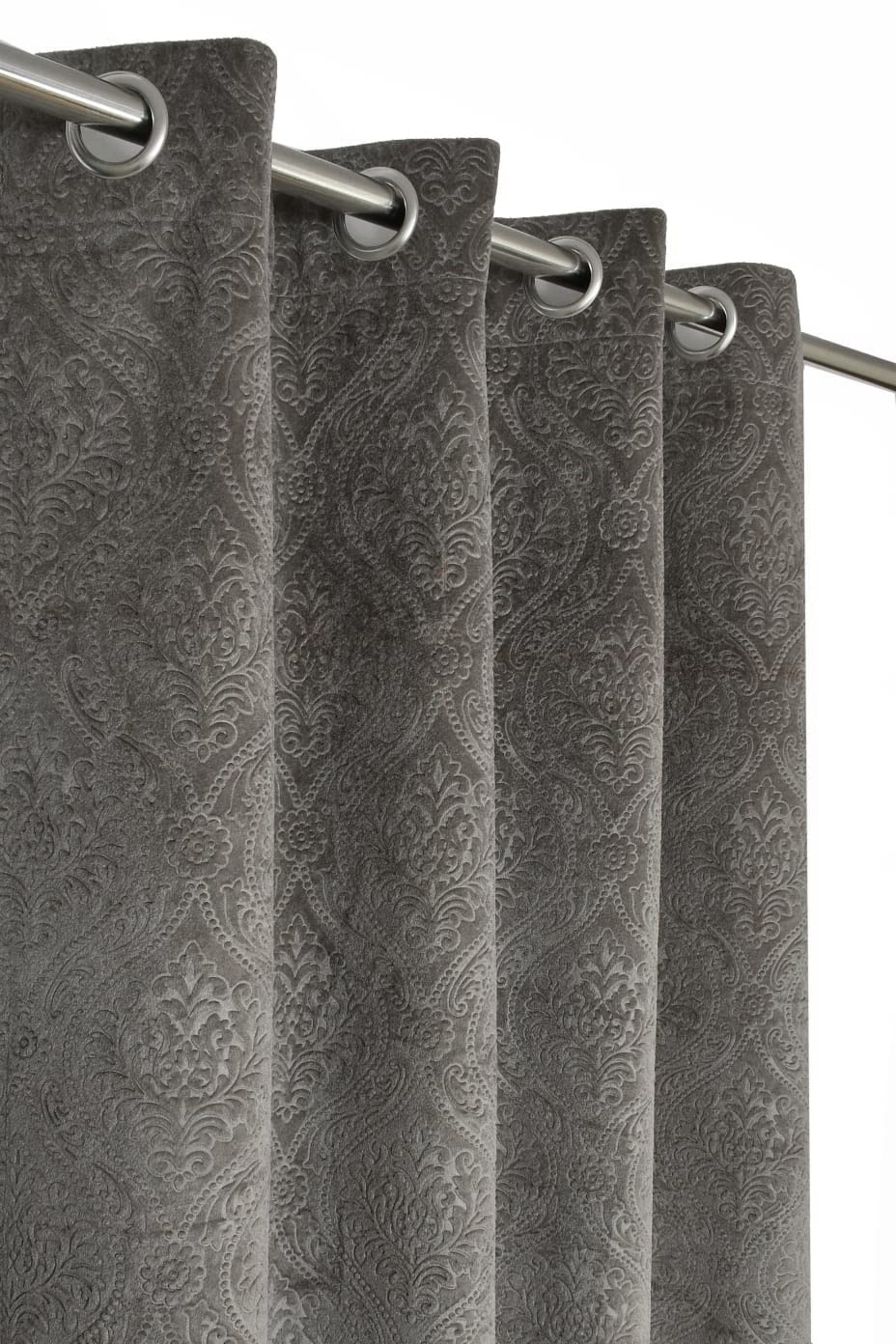 Fabrilia Velvet Eyelet Door Curtain 7 Feet For Living Room/Bedroom, Grey, Pack Of 1 Piece, Damask, Opaque (B09TMH3Q38) Amazon Price History, Amazon Price Tracker