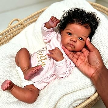 Anano Black Reborn Baby Dolls Full Body-18 in Realistic Baby Doll Girl, Black Reborn Dolls Full Body African American Babys Girl Lifelike Babys Doll