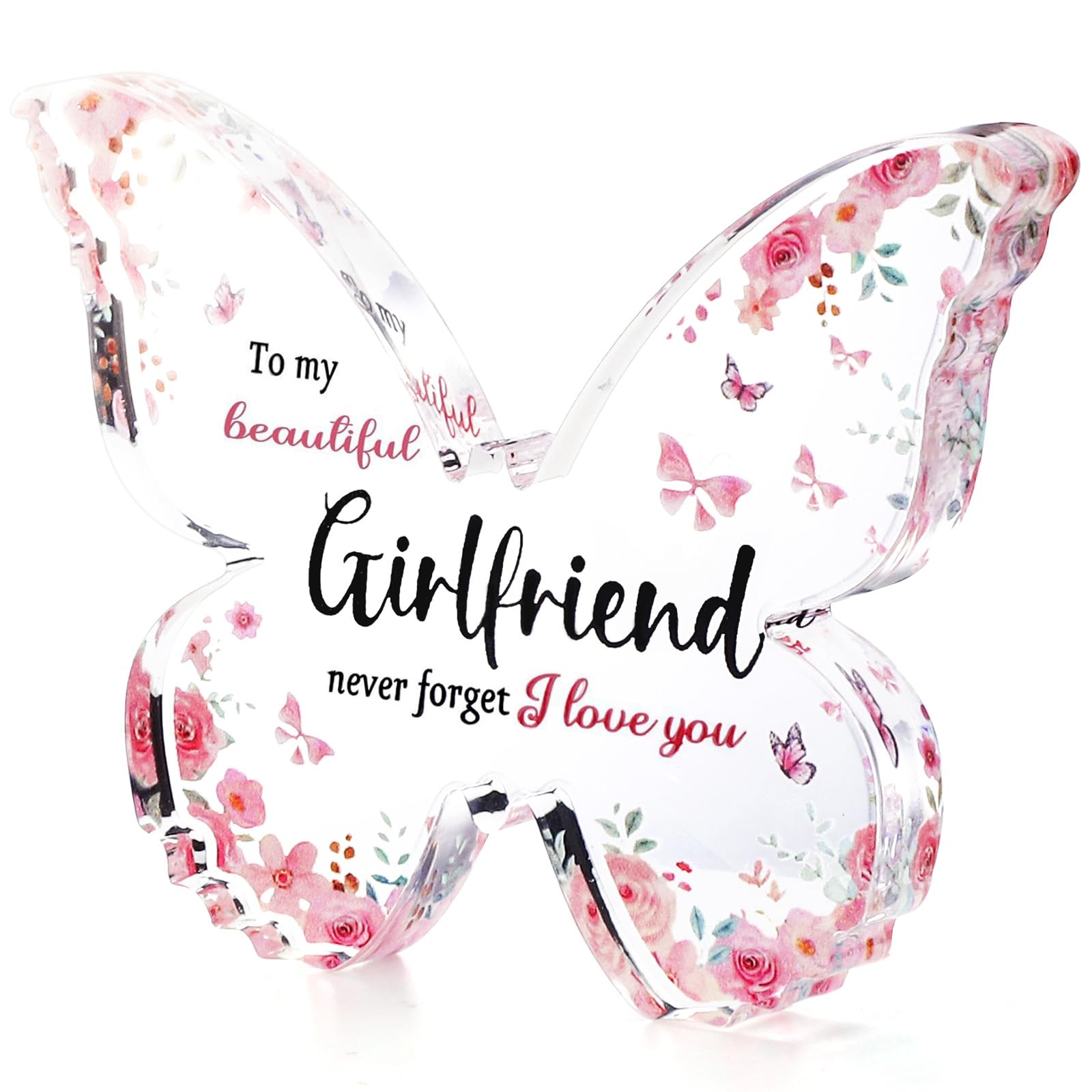 Modixun Women's Girlfriend Gifts For Romantic Butterfly Birthday Gifts For Her Acrylic Plaque, I Love You Valentines Day Christmas Anniversary Present For (For )