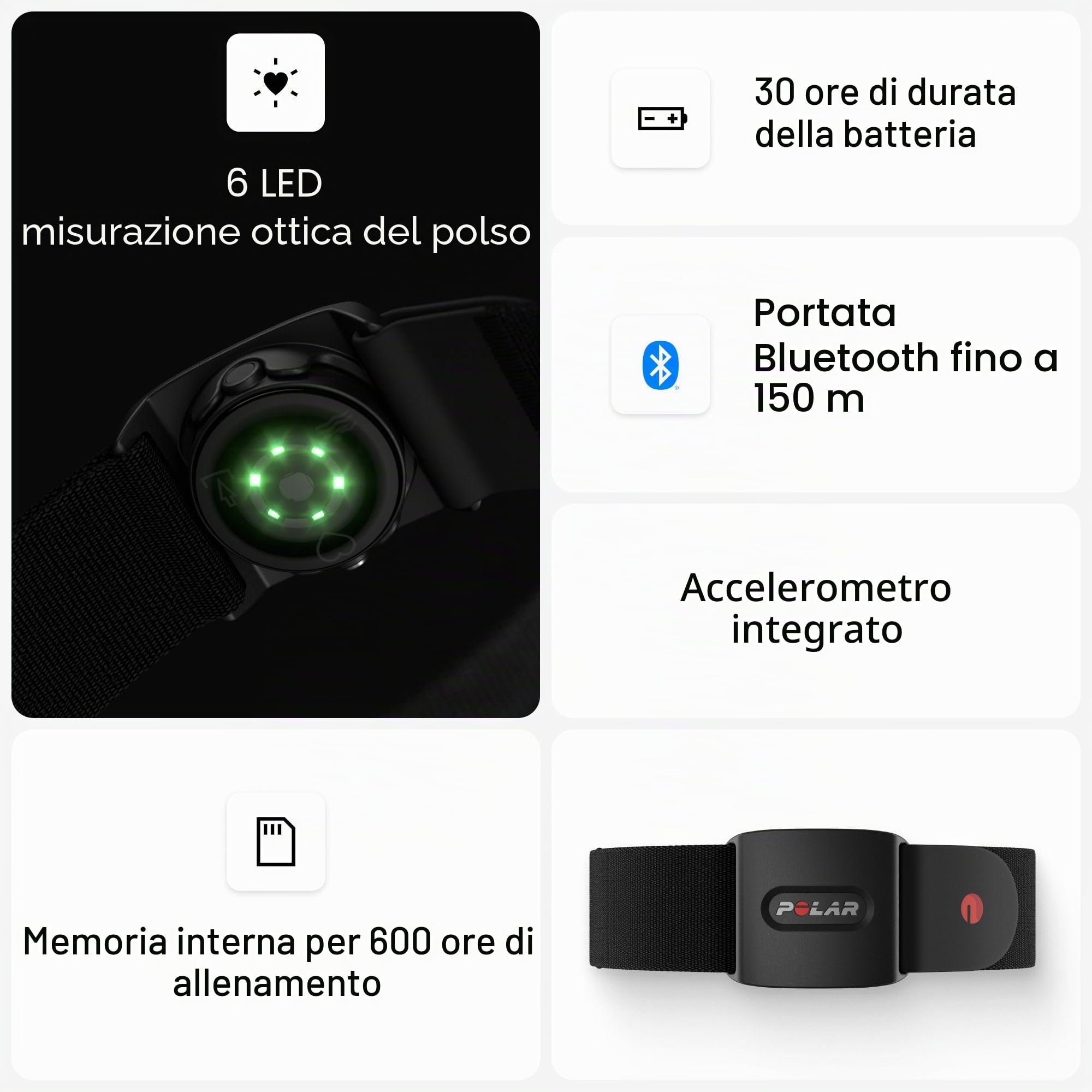 Polar Verity Sense Sensore Ottico di Frequenza Cardiaca Bluetooth & ANT+ | Modalità nuoto, Memoria interna, ANT+ & Dual Bluetooth, Compatibile con Peloton & Zwift