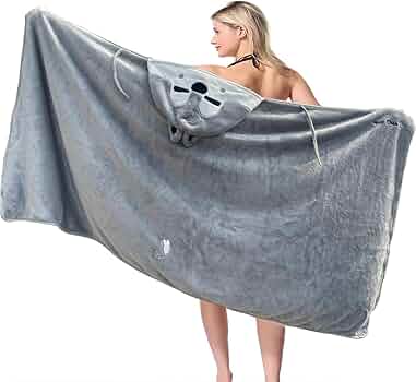 Couverture Cape à Capuche Motif Loup - Taille 146x84 Cm, Polaire Douce, Pour Enfant/fan K-pop, Gris