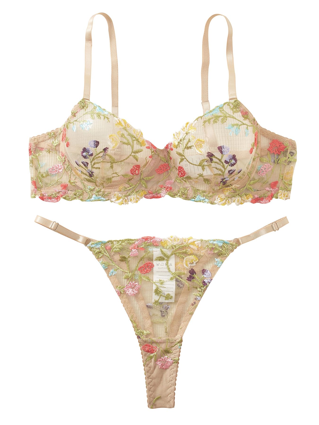 Sexy Floral Embroidered Set