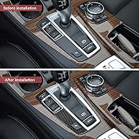 Vista 4 de SUNJIKA Compatible con consolas centrales de fibra de carbono, cubierta de moldura del panel de control del modo de conducción interior para BMW