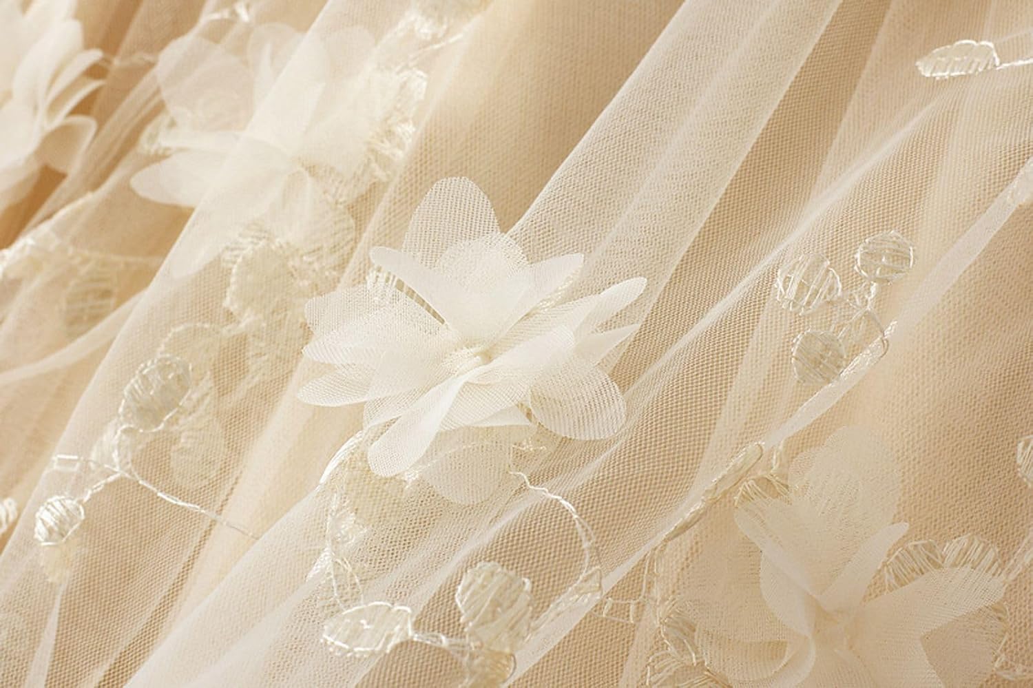 Womens Floral Tulle Skirts High Waisted A-Line Mesh Skirt Embroidery Layered Fairy Skirts Party Casual Outfits - Image 2