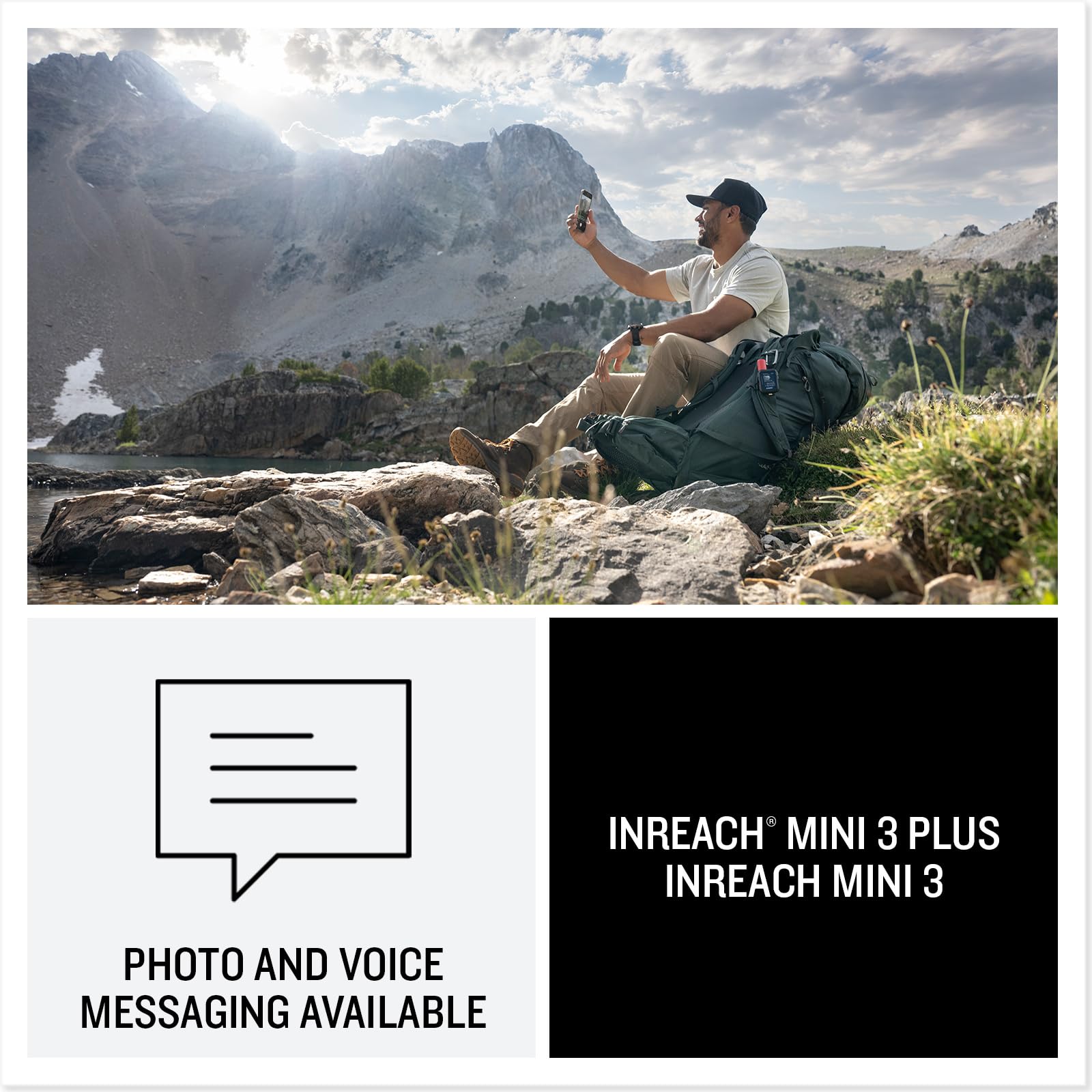 Garmin inReach Mini 3 Communicateur satellite mondial compact et robuste avec écran tactile couleur, SMS bidirectionnel, messagerie SOS d'urgence et longue durée de vie de la batterie jusqu'à 350
