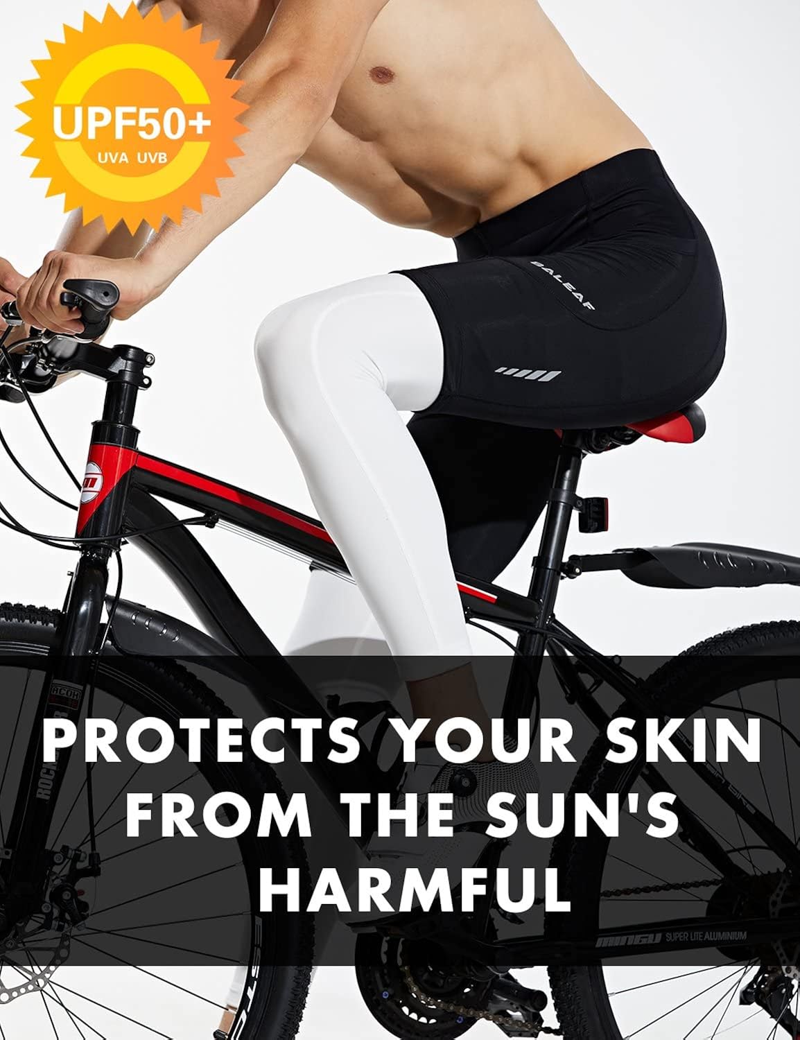 BALEAF Cycling Leg Warmer for Men Knee Full Sleeve Compression UV Protection