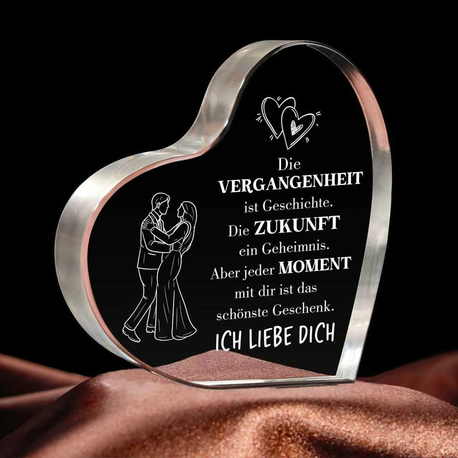 Gifts for Women Men -SUOXU Heart-Shaped Acrylic Plaque |Perfect Birthday Gifts,Valentines Gifts,Wife Husband Wedding Gifts,Thanksgiving & Christmas Gifts Home Office Desk Decor