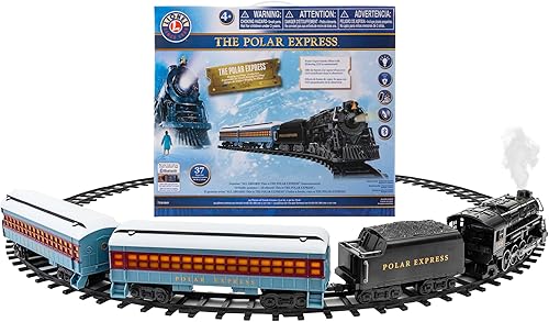 Miniatura 5 de Lionel Juego de tren de juguete Polar Express con Bluetooth, locomotora, vagones de tren y pista con sonidos auténticos de tren, luces y efectos de