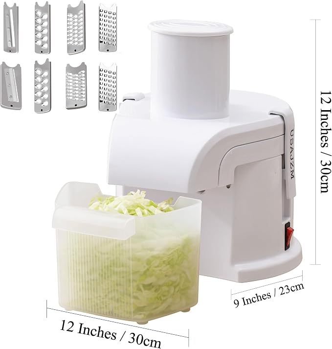 Picadora de Verduras Eléctrica 4 en 1, Cortadora Ralladora Trituradora miniatura 2