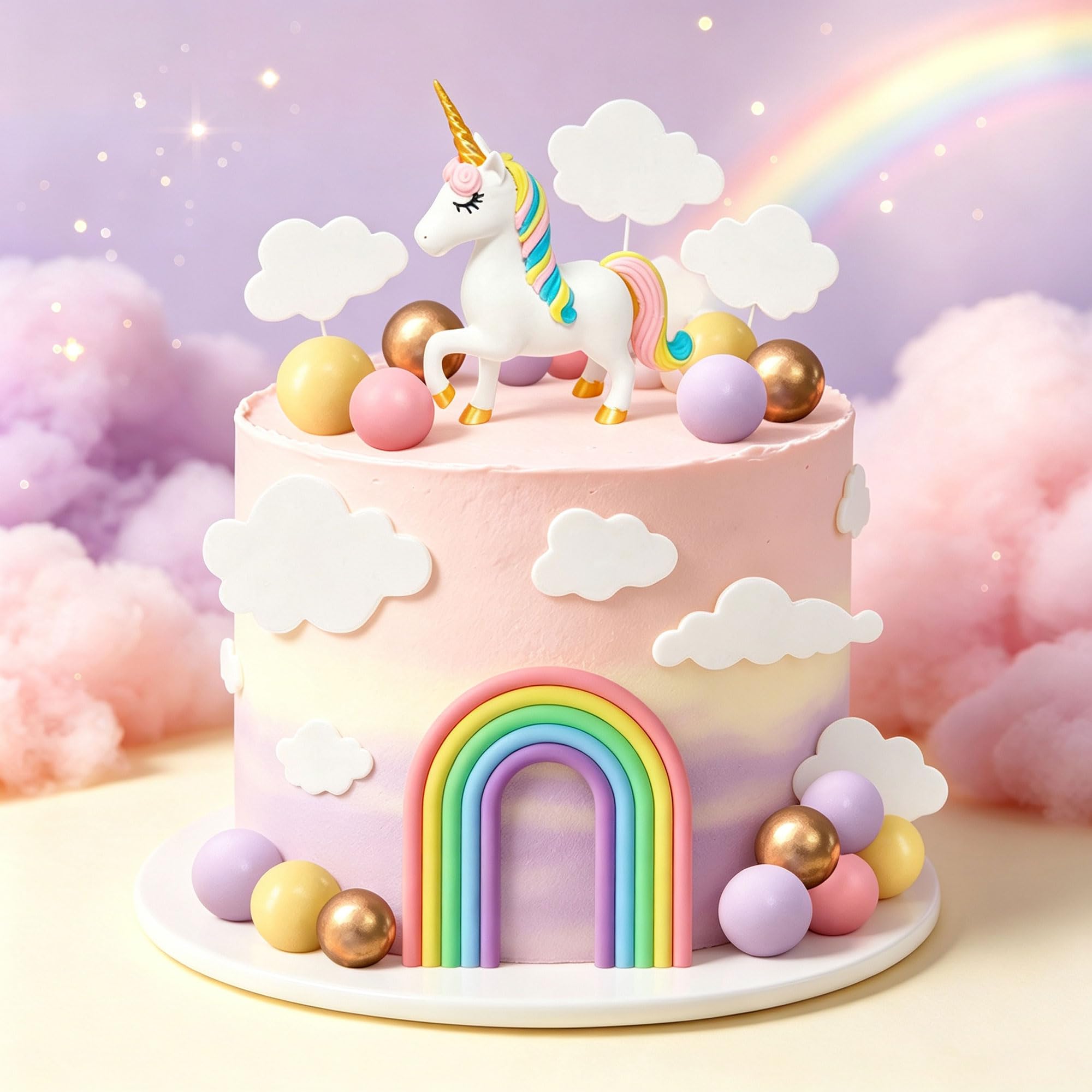 Unicorn Cake Decoration Pony Birthday Decoration Rainbow Cake Topper